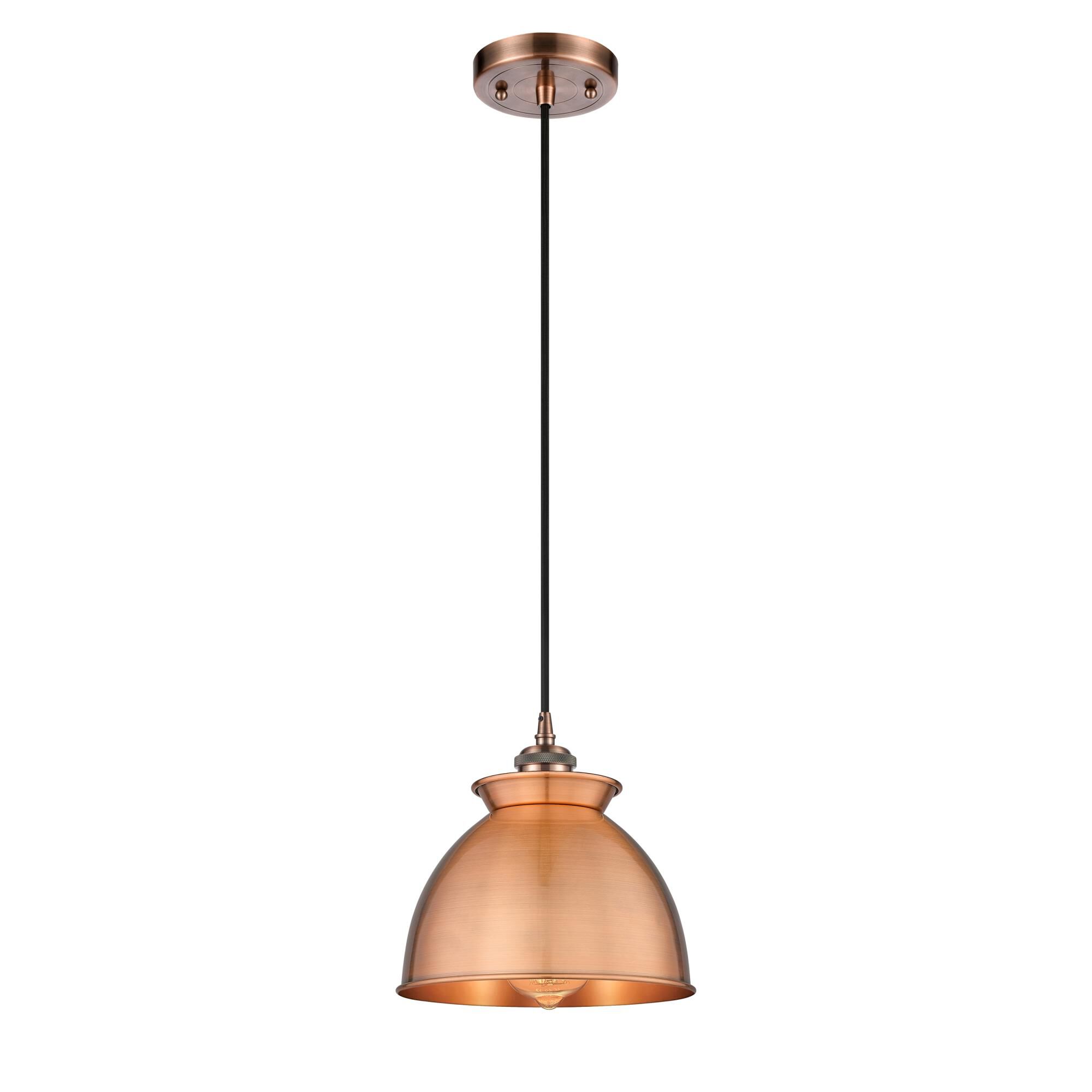 Shown in Antique Copper finish and Antique Copper shade