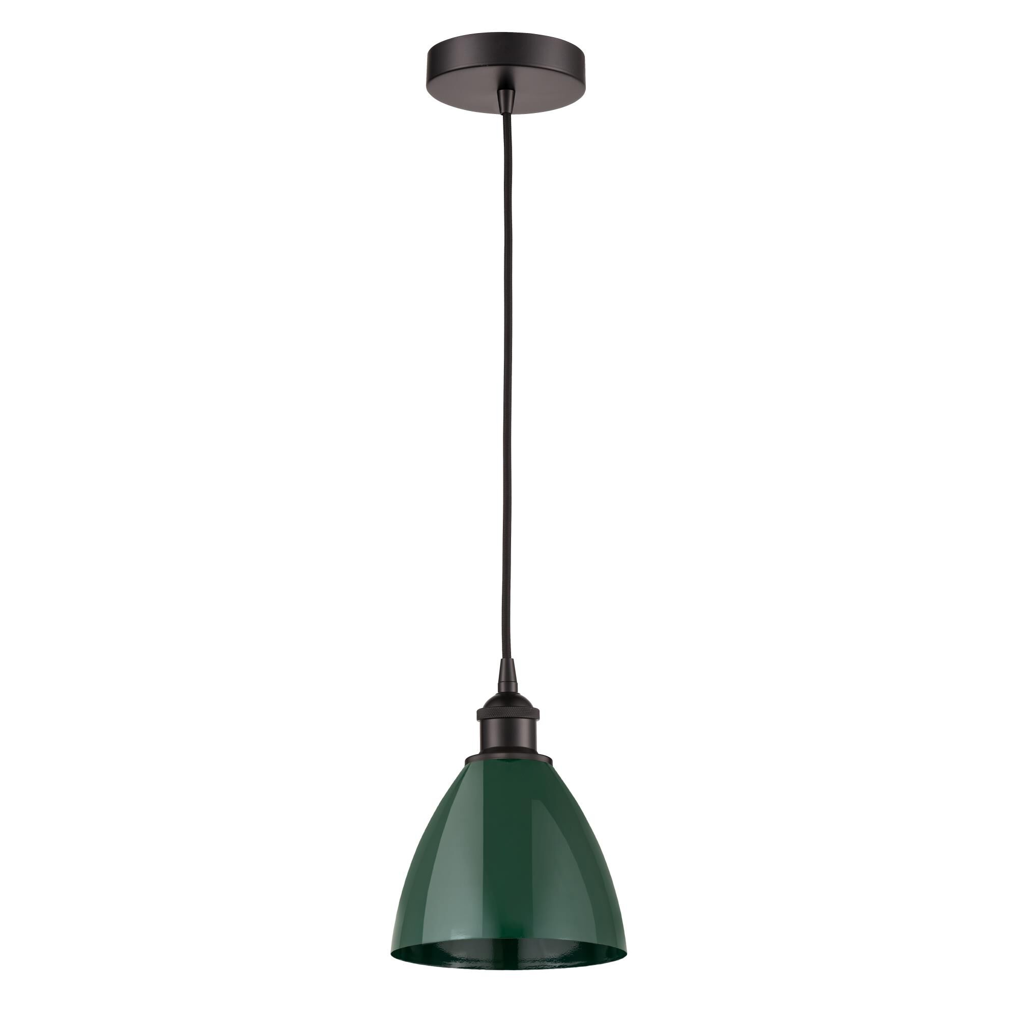 Shown in Oil Rubbed Bronze finish and Green Dome shade