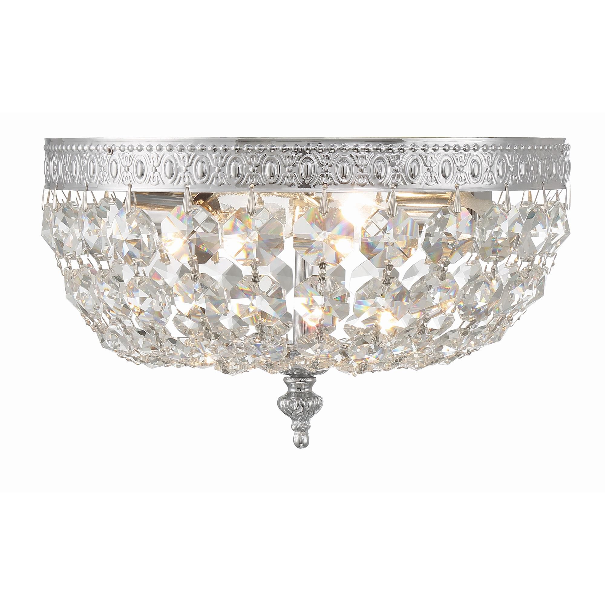 Shown in Polished Chrome finish and Hand Cut Crystal crystal