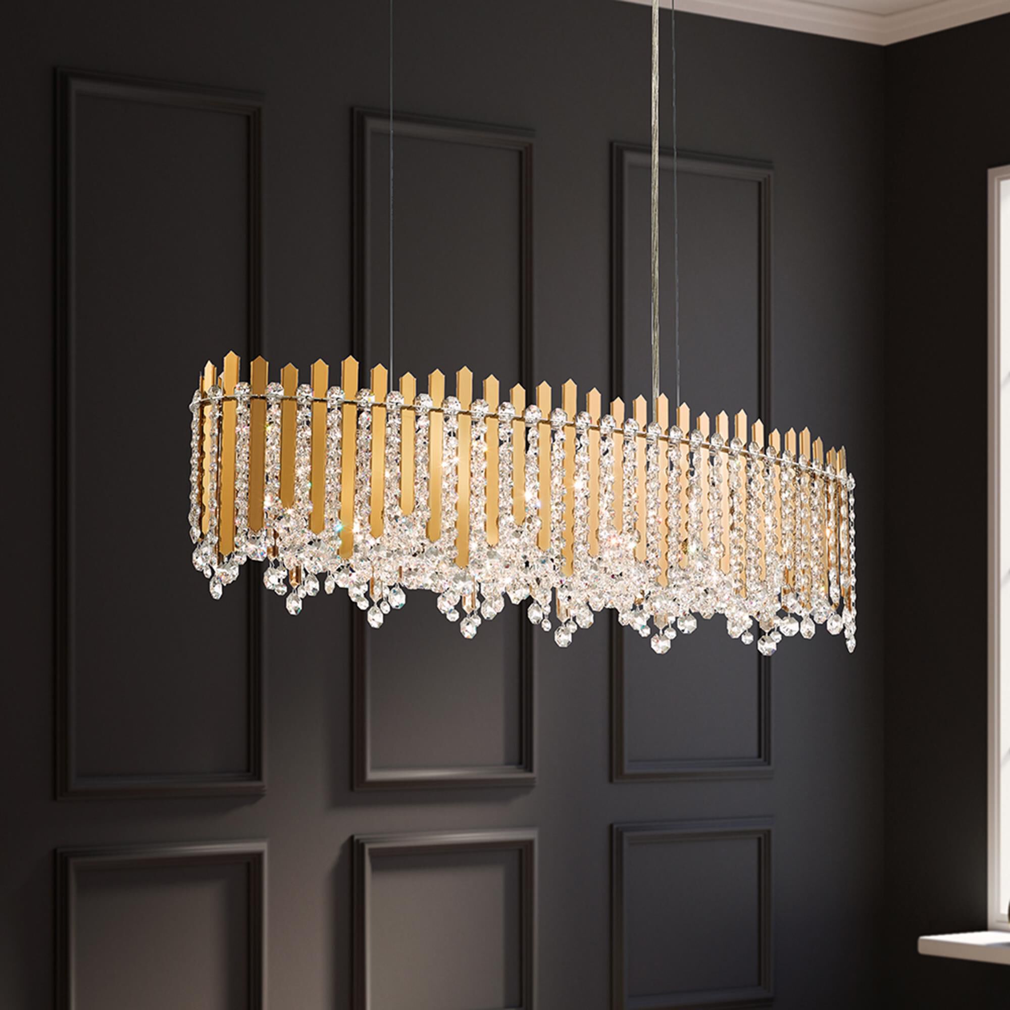 Shown in Gold Mirror finish and Clear Optic crystal