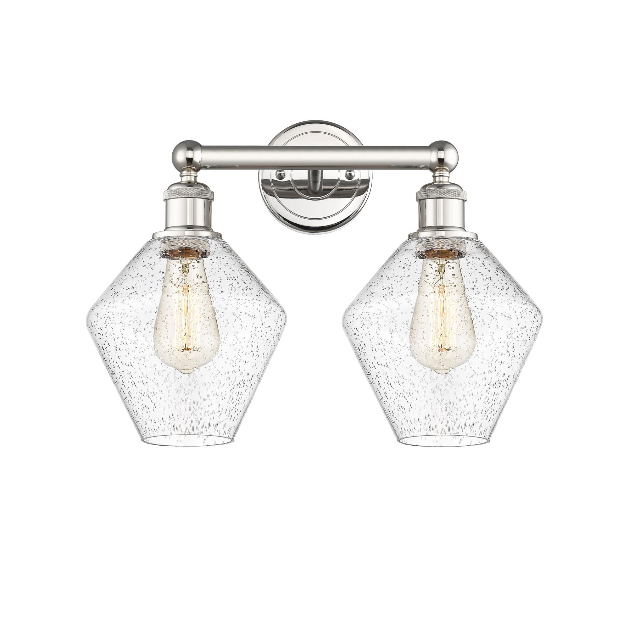 Shown in Polished Nickel finish and Seedy glass