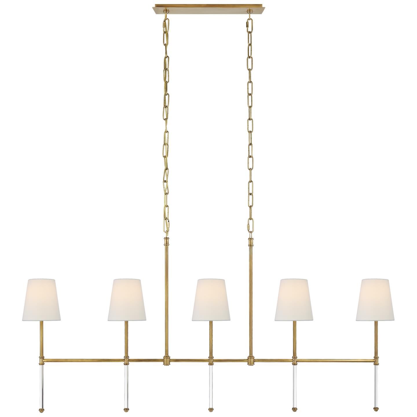 Suzanne Kasler Camille 53 Inch 5 Light Linear Suspension Light by Visual Comfort Signature Collection