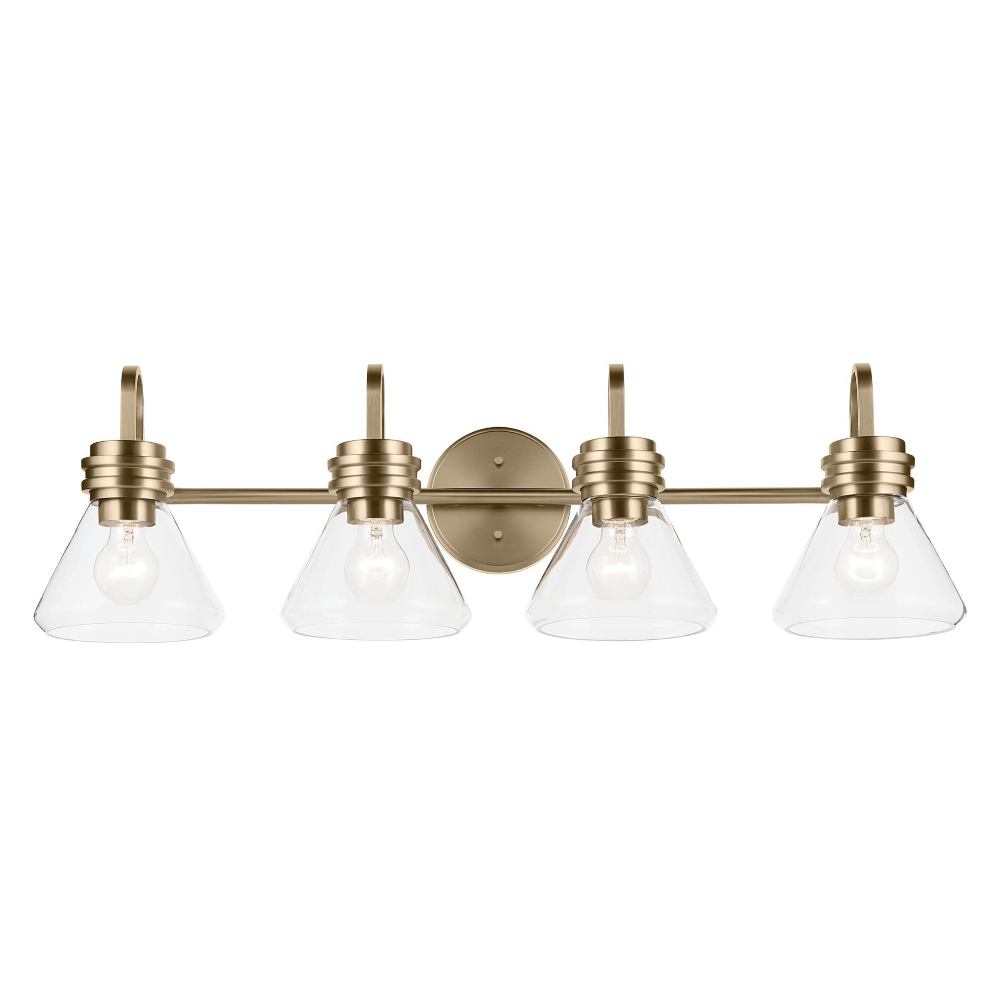 Shown in Champagne Bronze finish and Clear glass