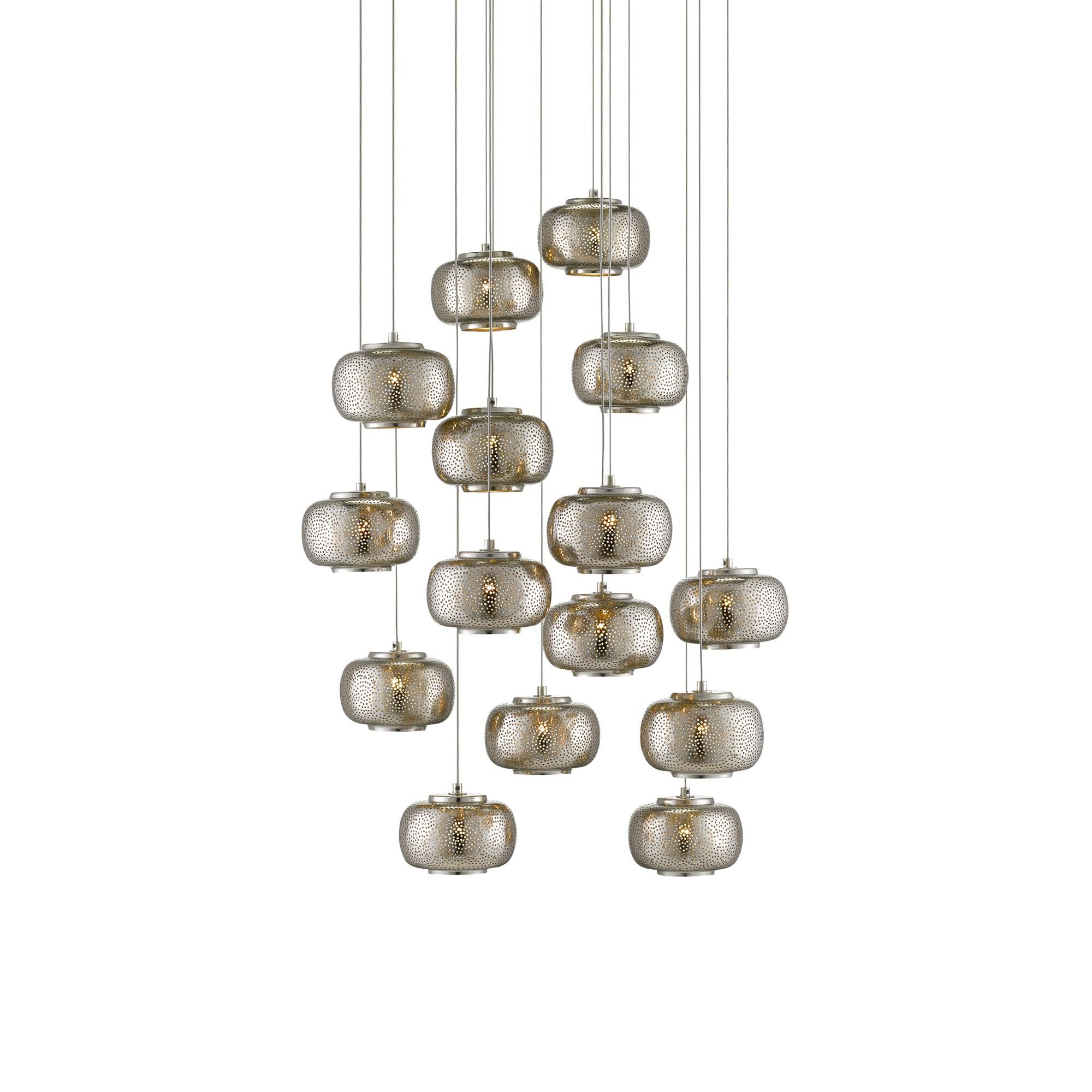Shown in Painted Silver - Nickel finish and Metal shade