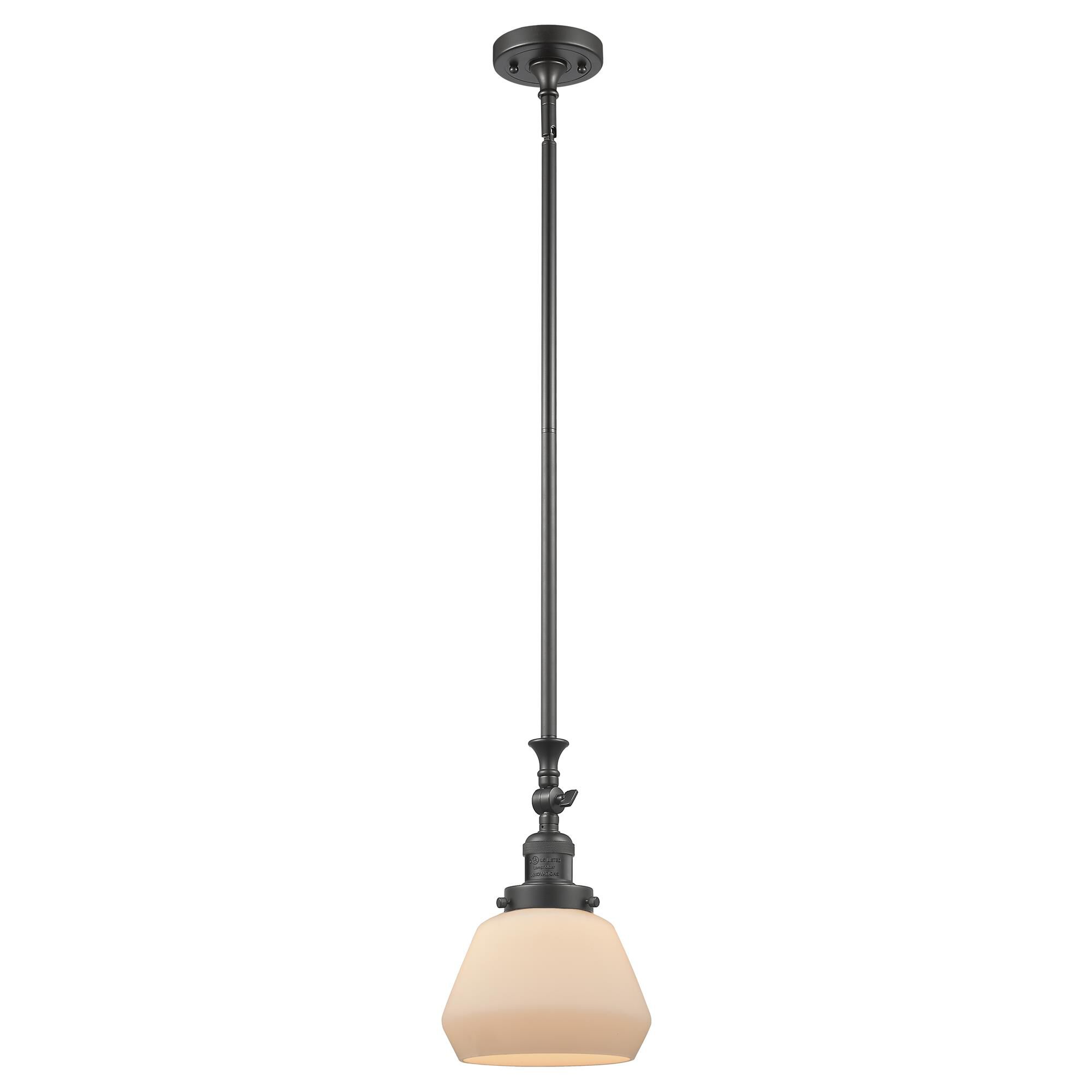 Shown in Oil Rubbed Bronze finish and Matte White Cased glass