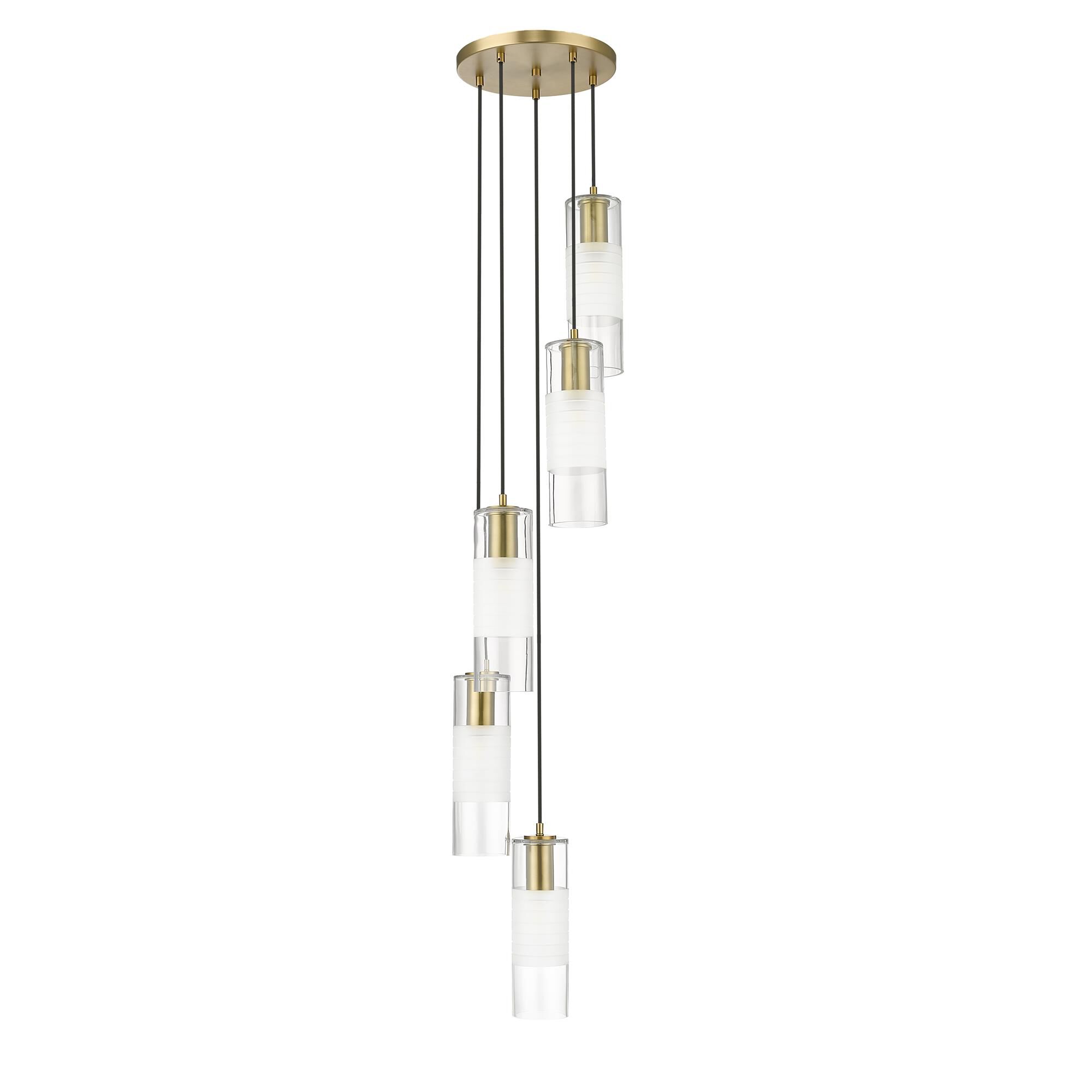 Shown in Modern Gold finish and Clear and Frosted glass