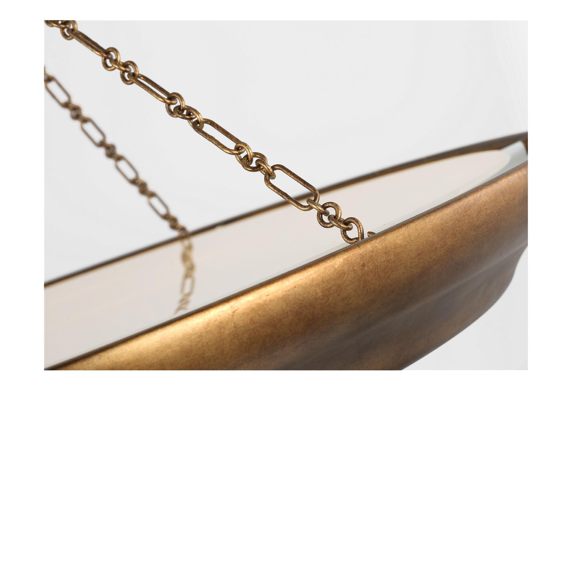 Shown in Vintage Gild finish and Silk Screen White Inside, Clear Outside shade