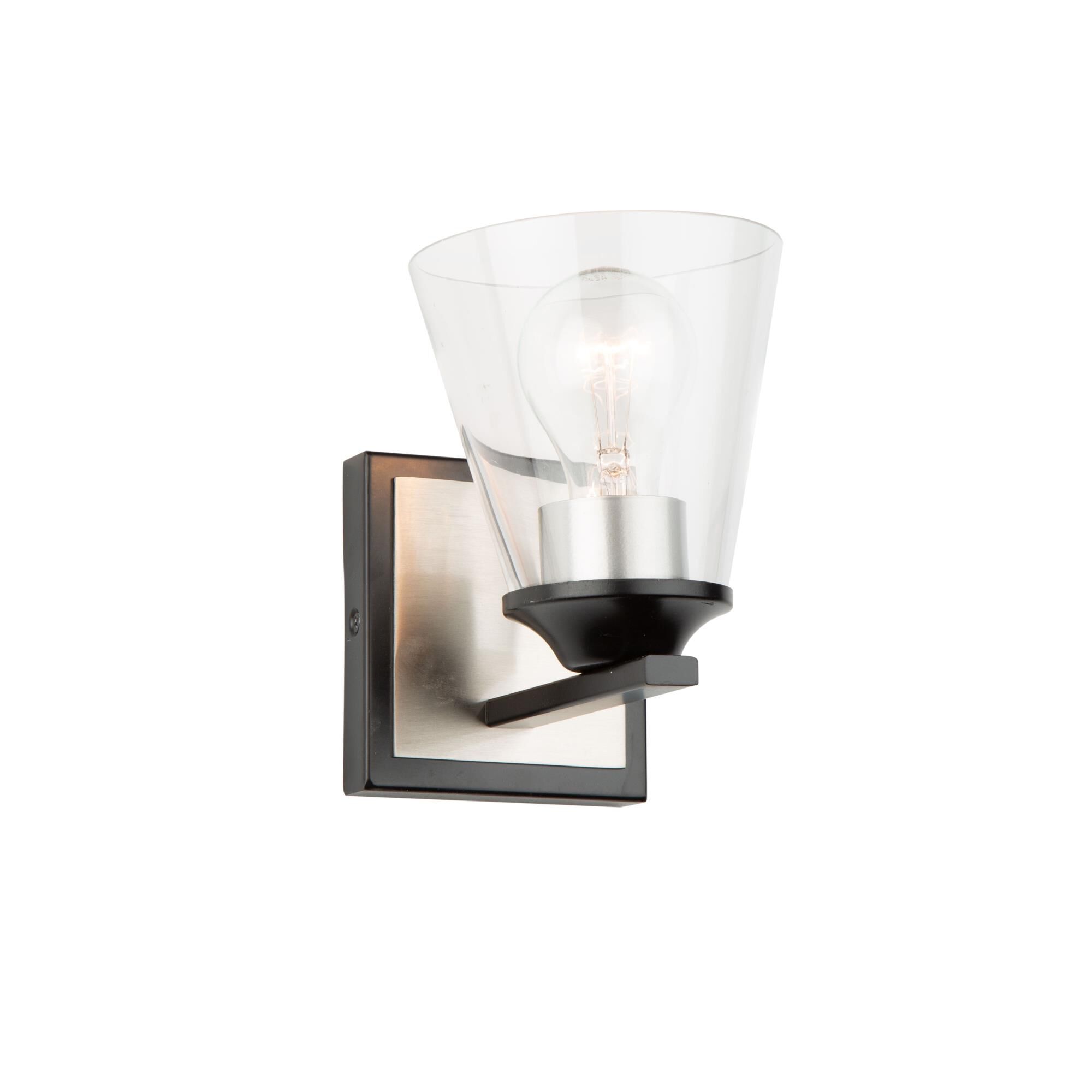 Shown in Black & Brushed Nickel finish and Glass shade