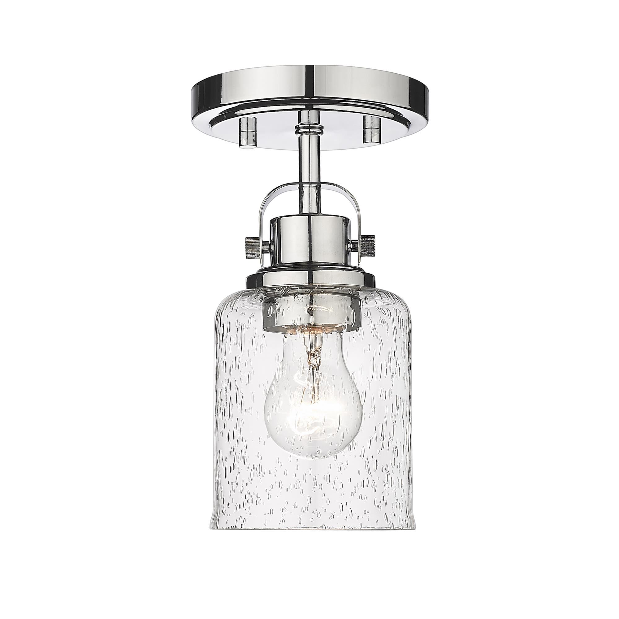 Shown in Chrome finish and Glass shade