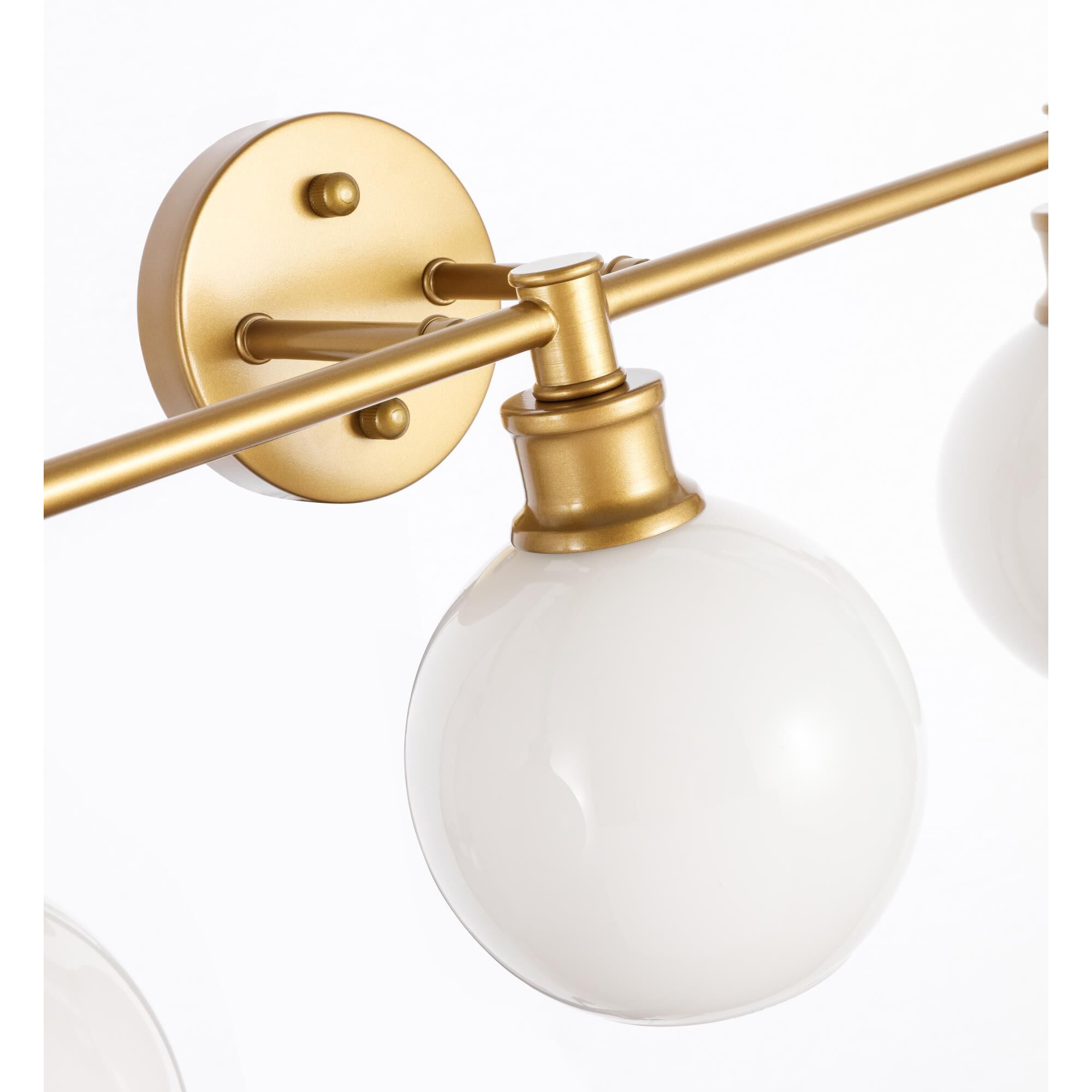 Shown in Brass finish and Frosted White  glass