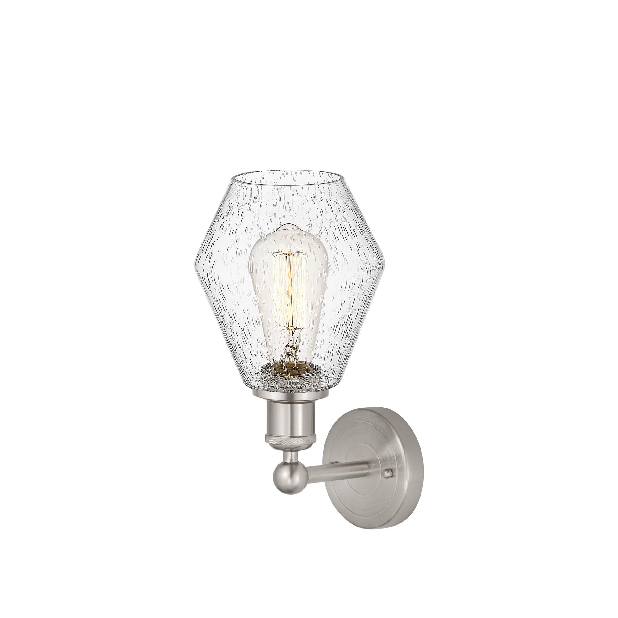 Shown in Brushed Satin Nickel  finish and Seedy glass