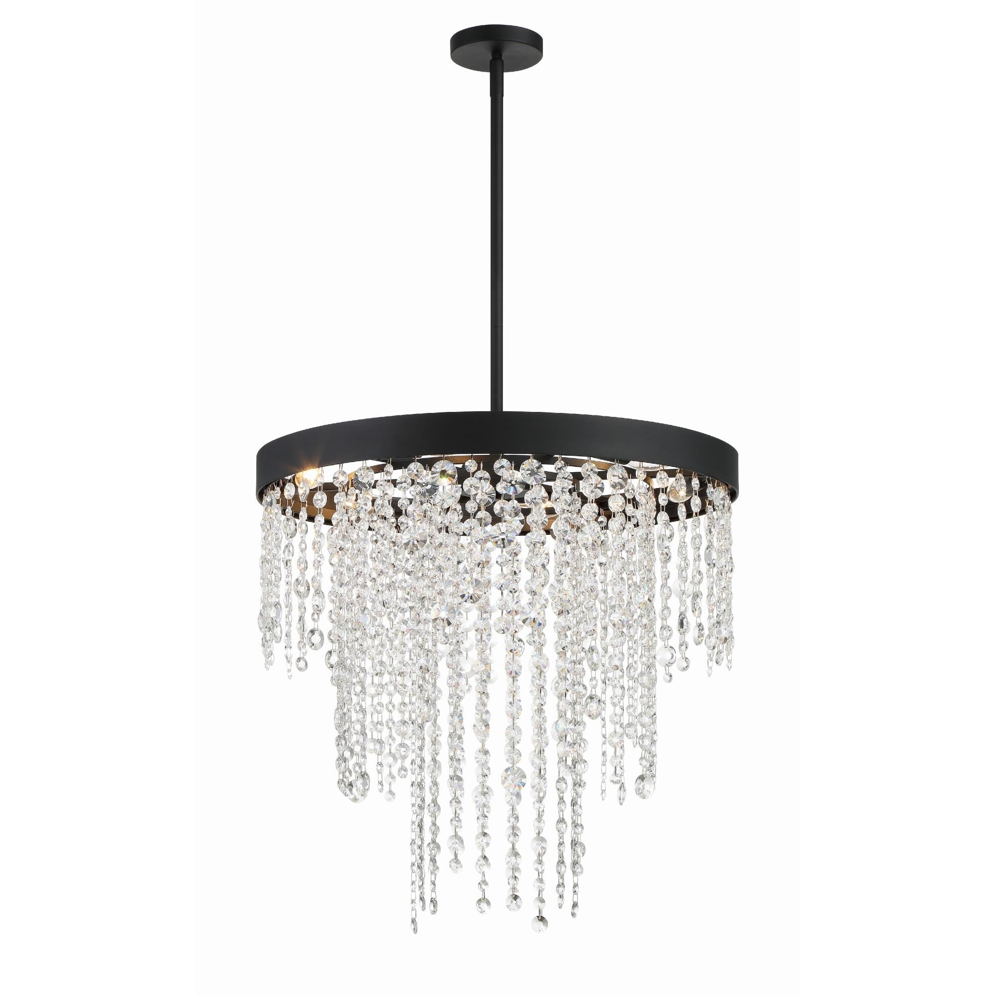 Shown in Black Forged finish and Hand Cut crystal