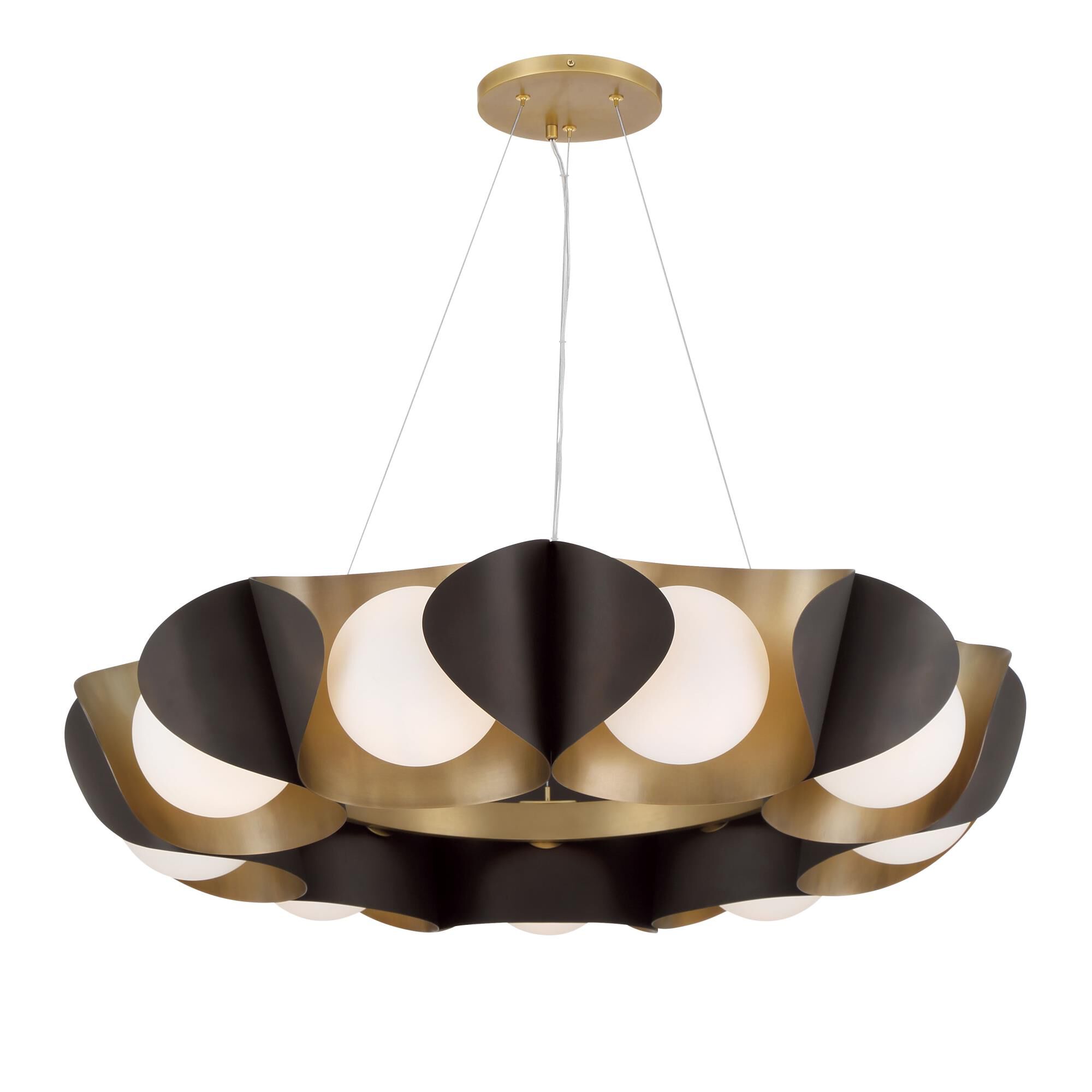Shown in Legacy Brass & Dark Bronze finish and White glass and Etched Opal Glass shade