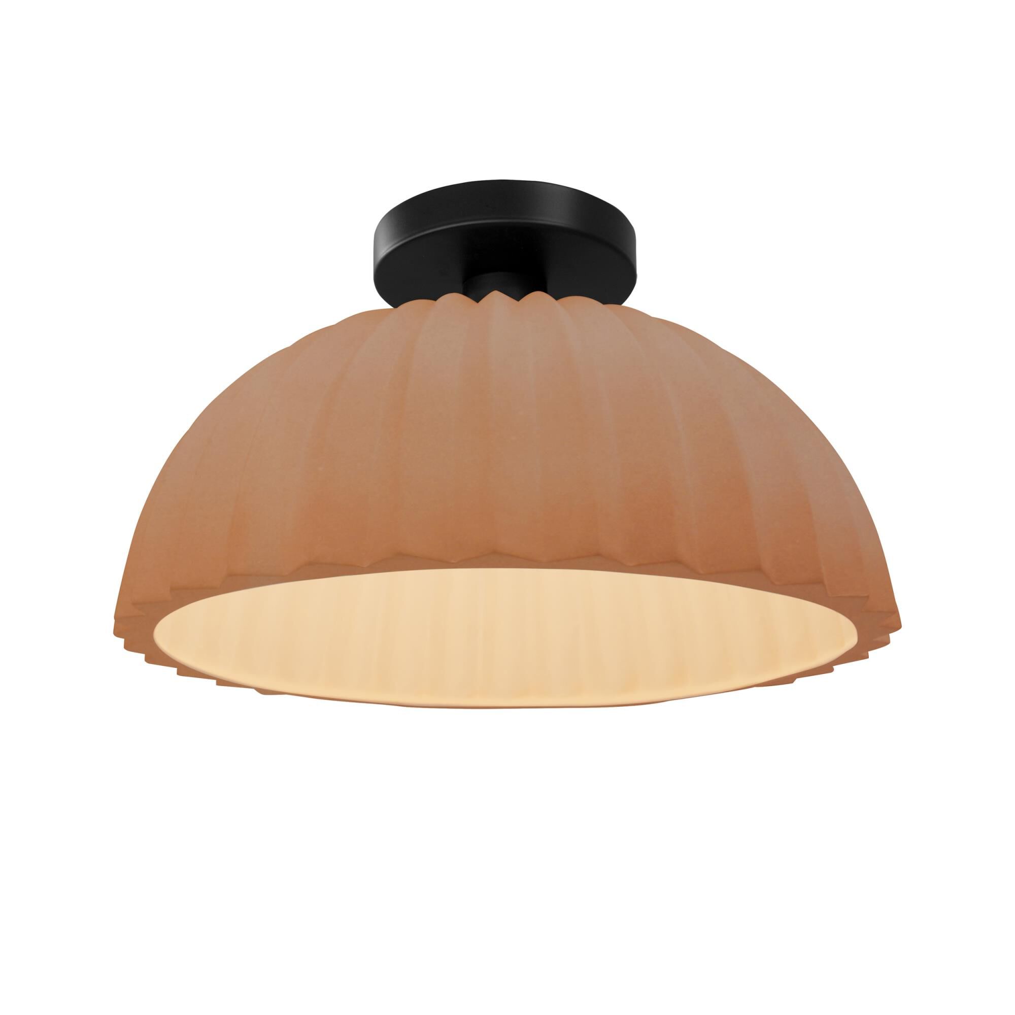 Pleated Dome 13 Inch Semi Flush Mount by Justice Design Group