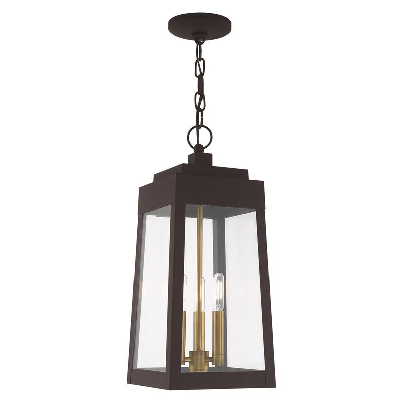 Oslo 19 Inch Tall 3 Light Outdoor Hanging Lantern by Livex Lighting