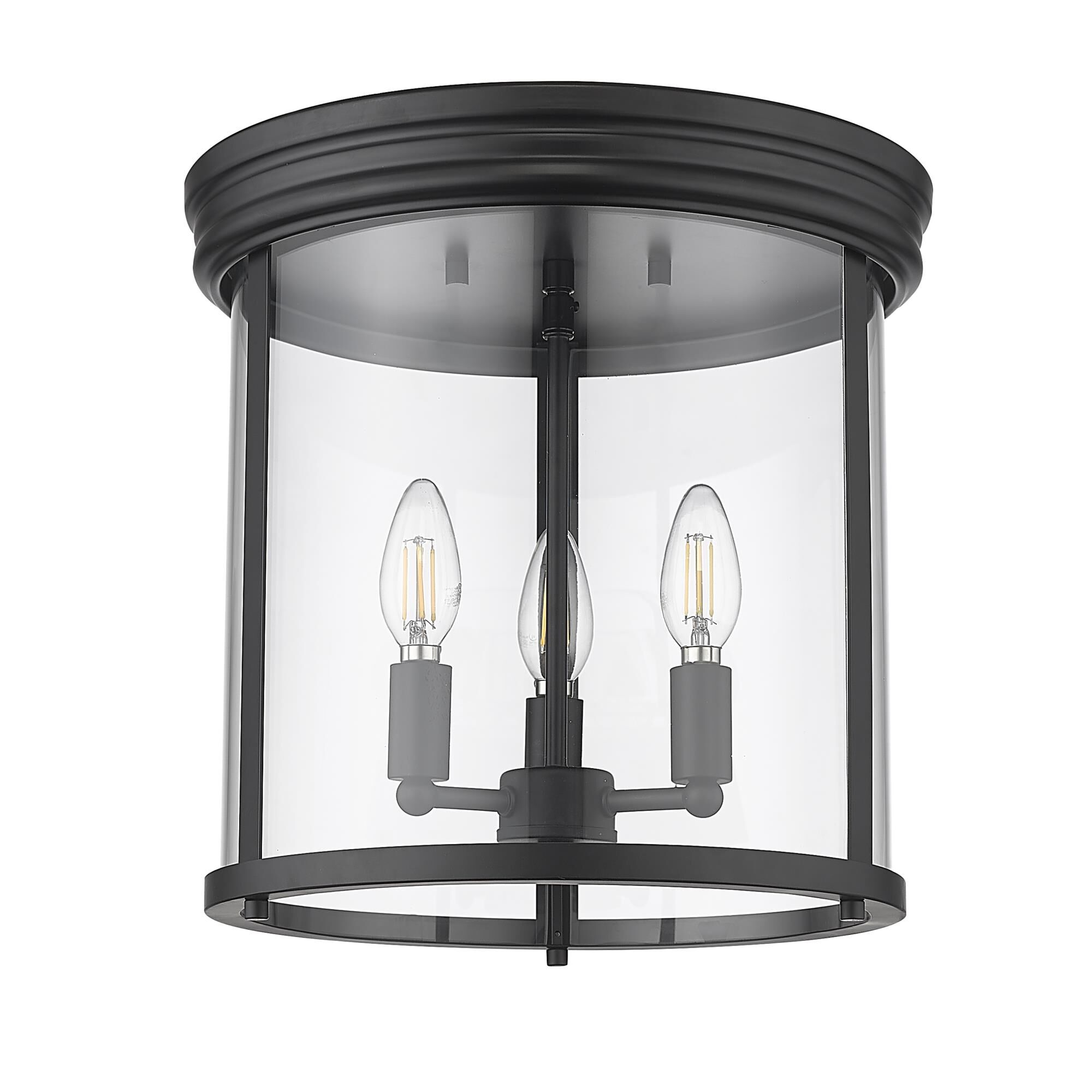 Shown in Matte Black finish and Clear glass