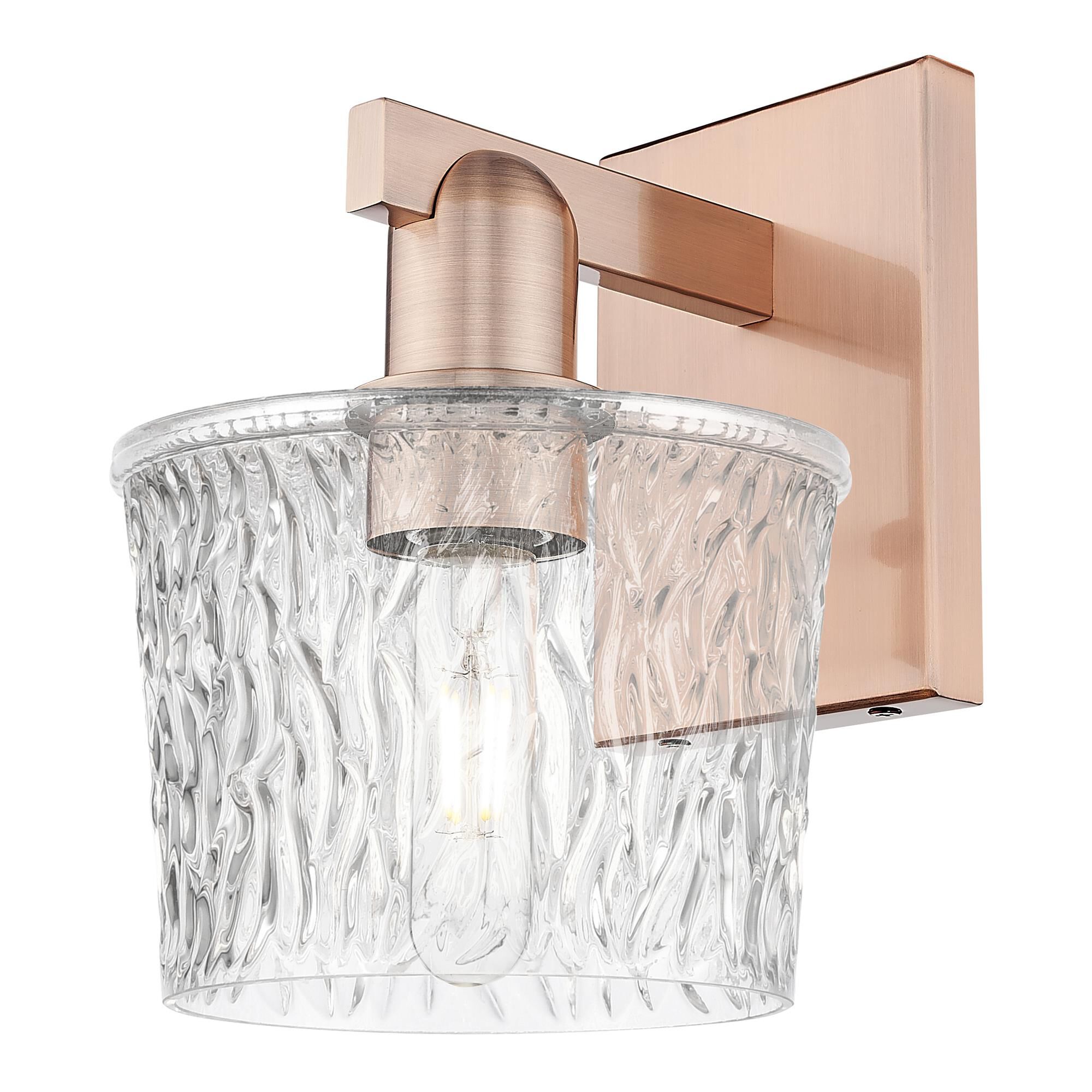 Shown in Antique Copper finish and Clear glass