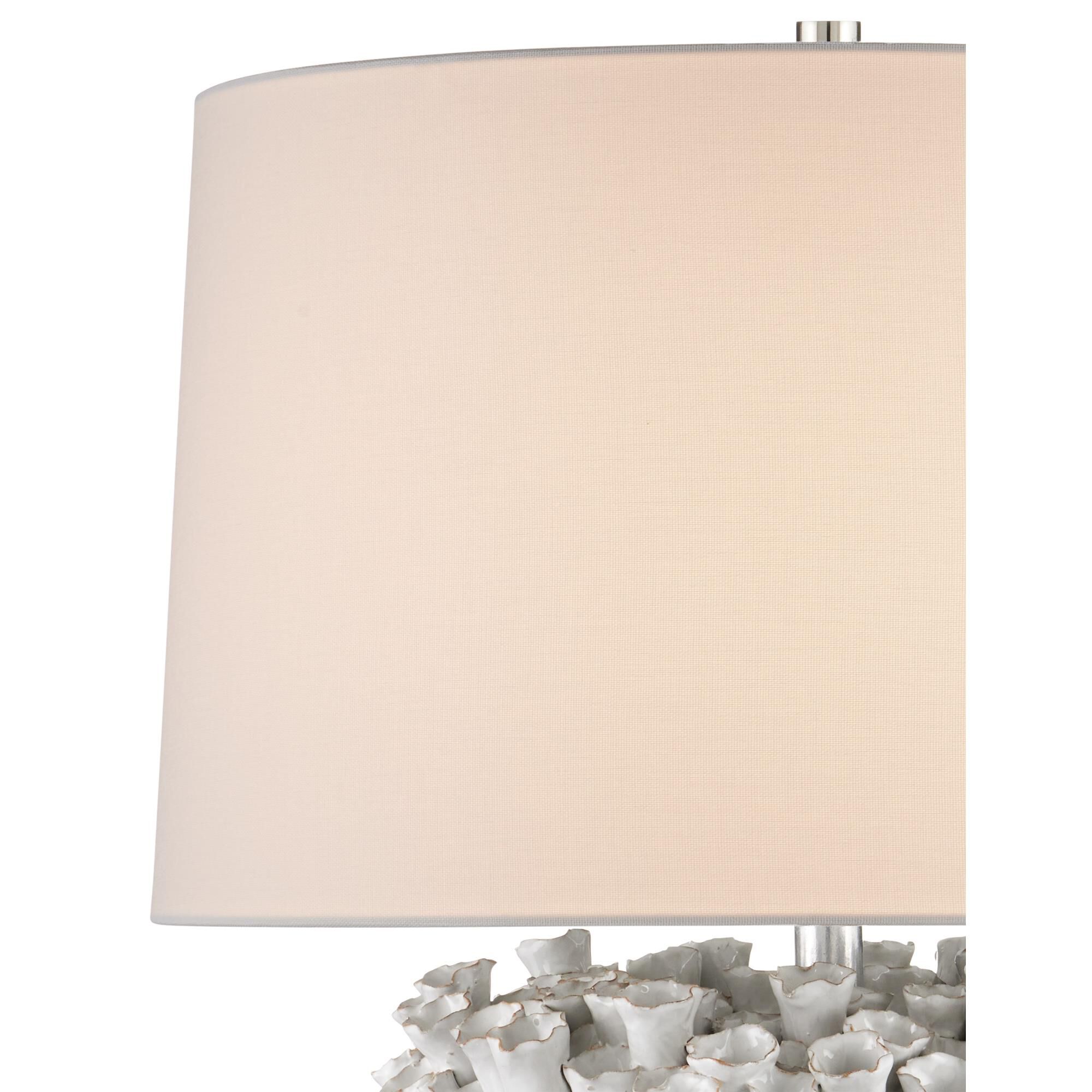 Shown in White finish and White Linen shade