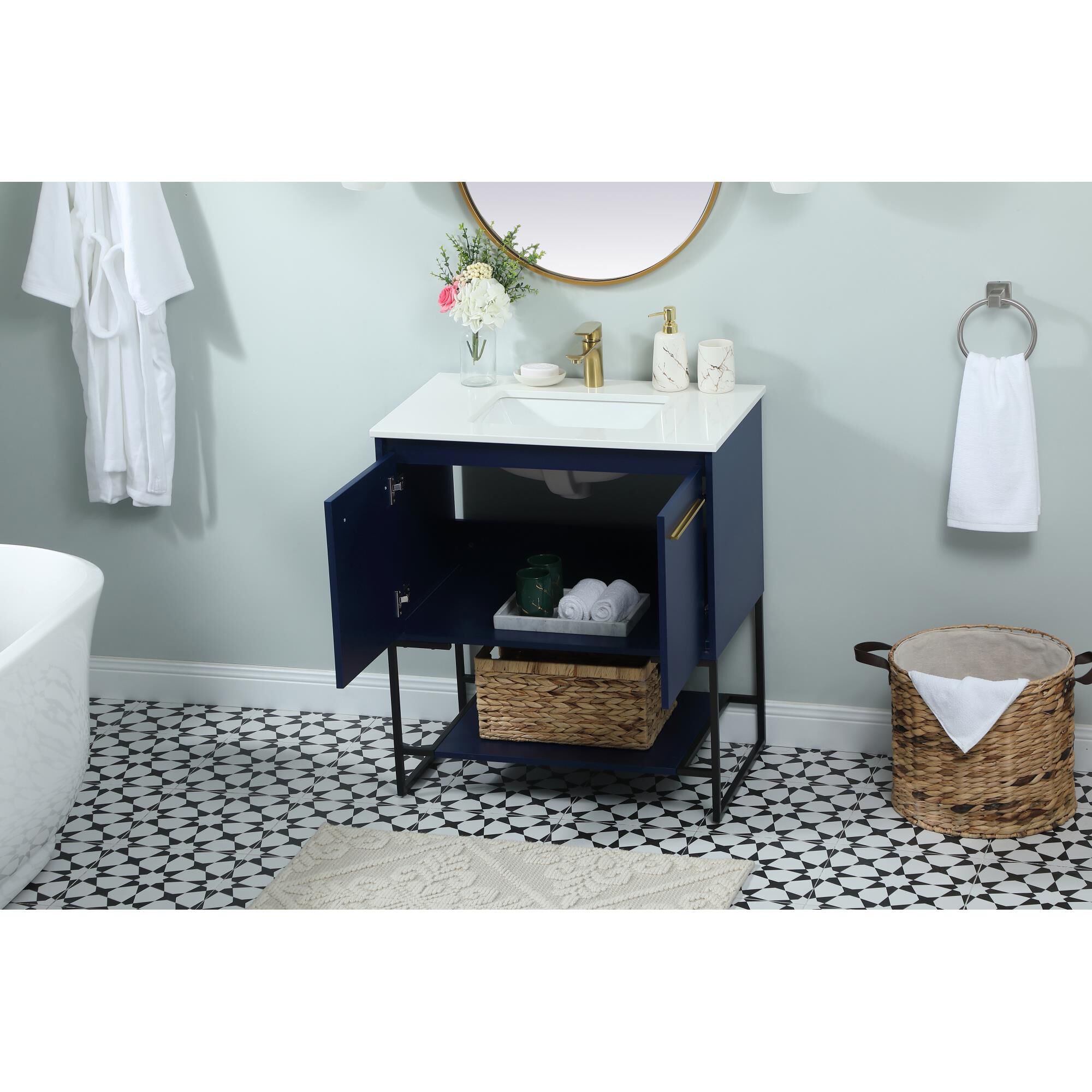 Shown in Blue finish