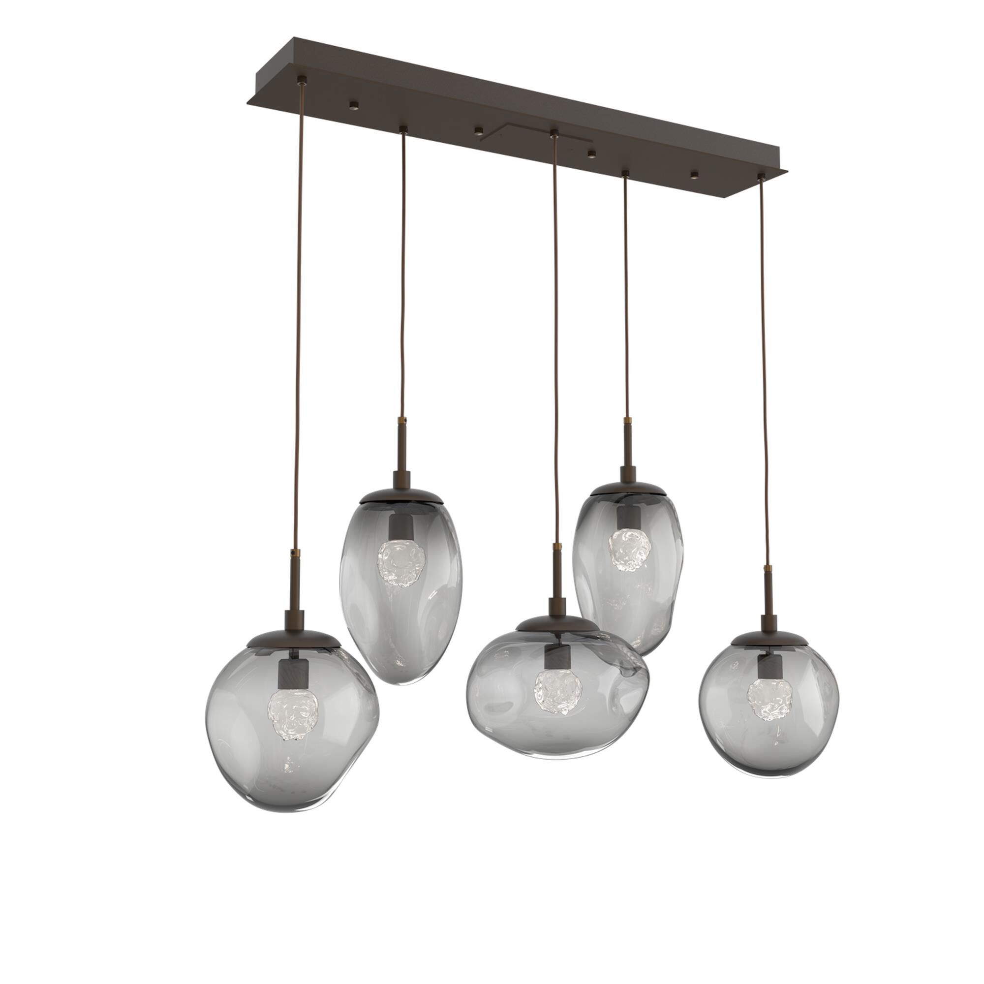 Shown in Flat Bronze finish and Floret Inner Smoke Outer glass