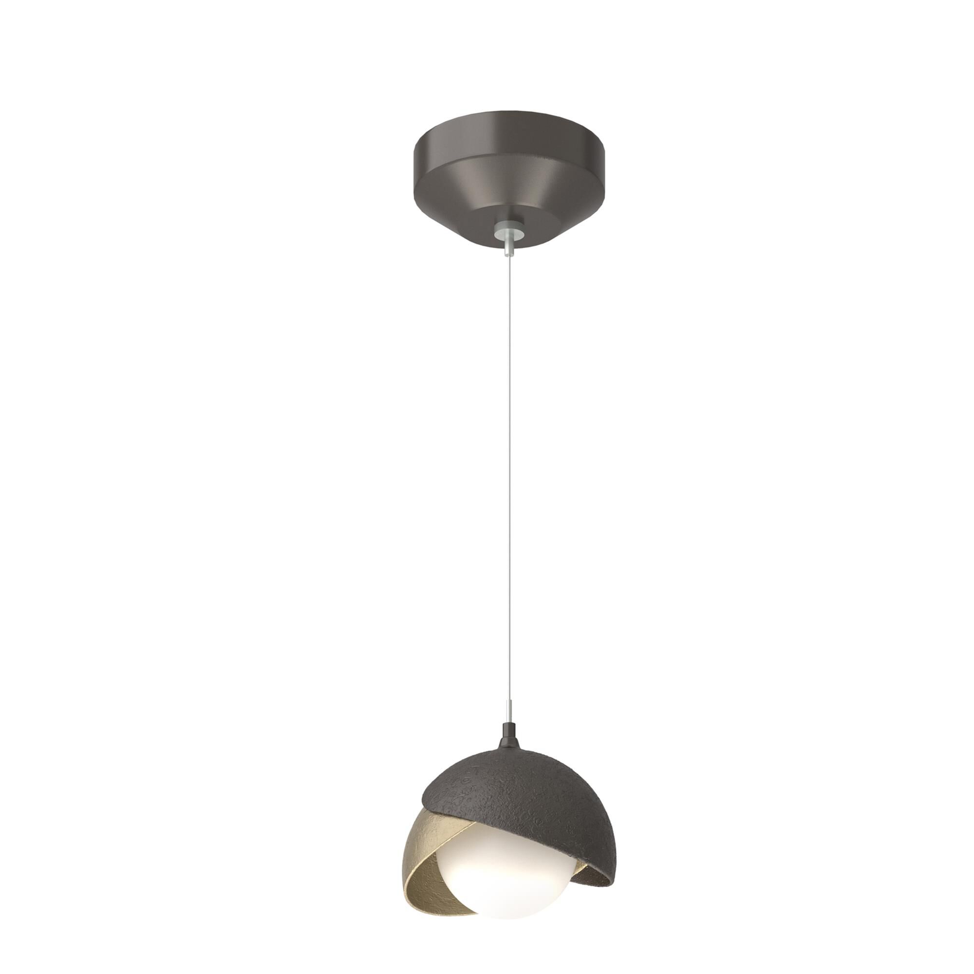 Shown in Oil Rubbed Bronze finish and Opal glass and Soft Gold  accent