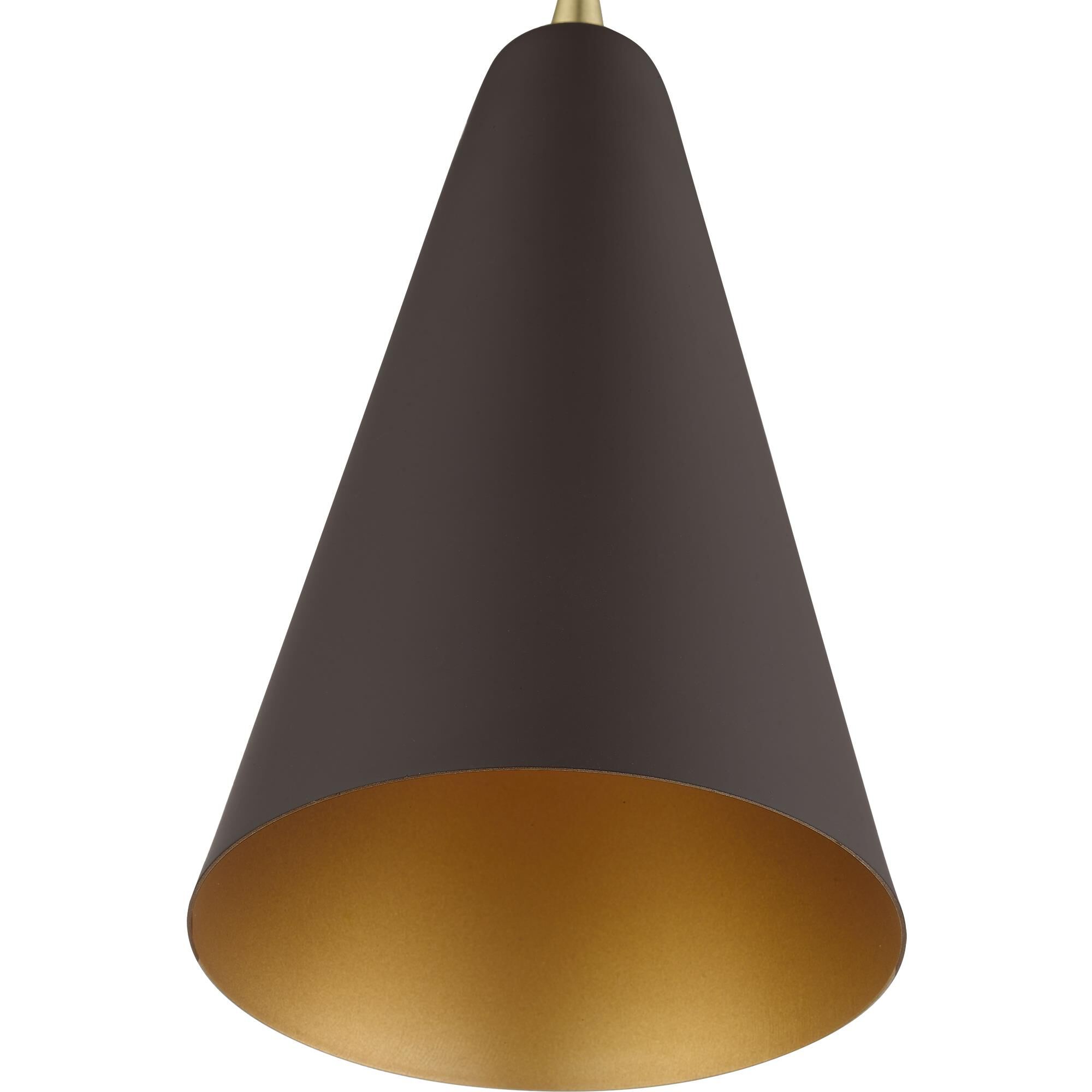 Shown in Bronze with Antique Brass Accents finish and Bronze Metal With Gold Inside shade