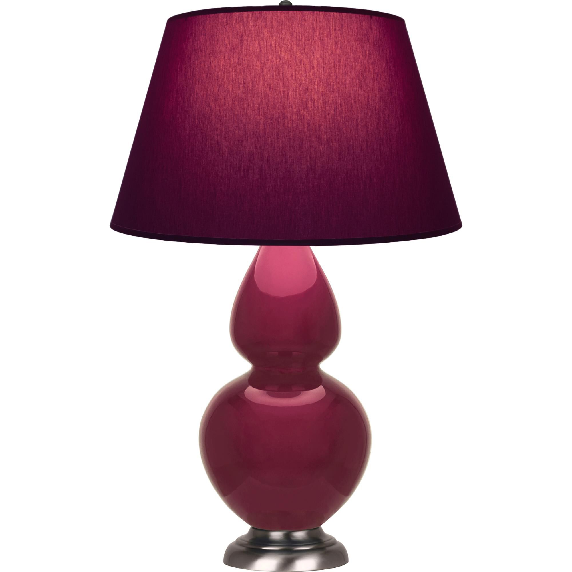 Shown in Sugar Plum Glazed finish and Plum with Lavender Lining shade and Antique Silver accent
