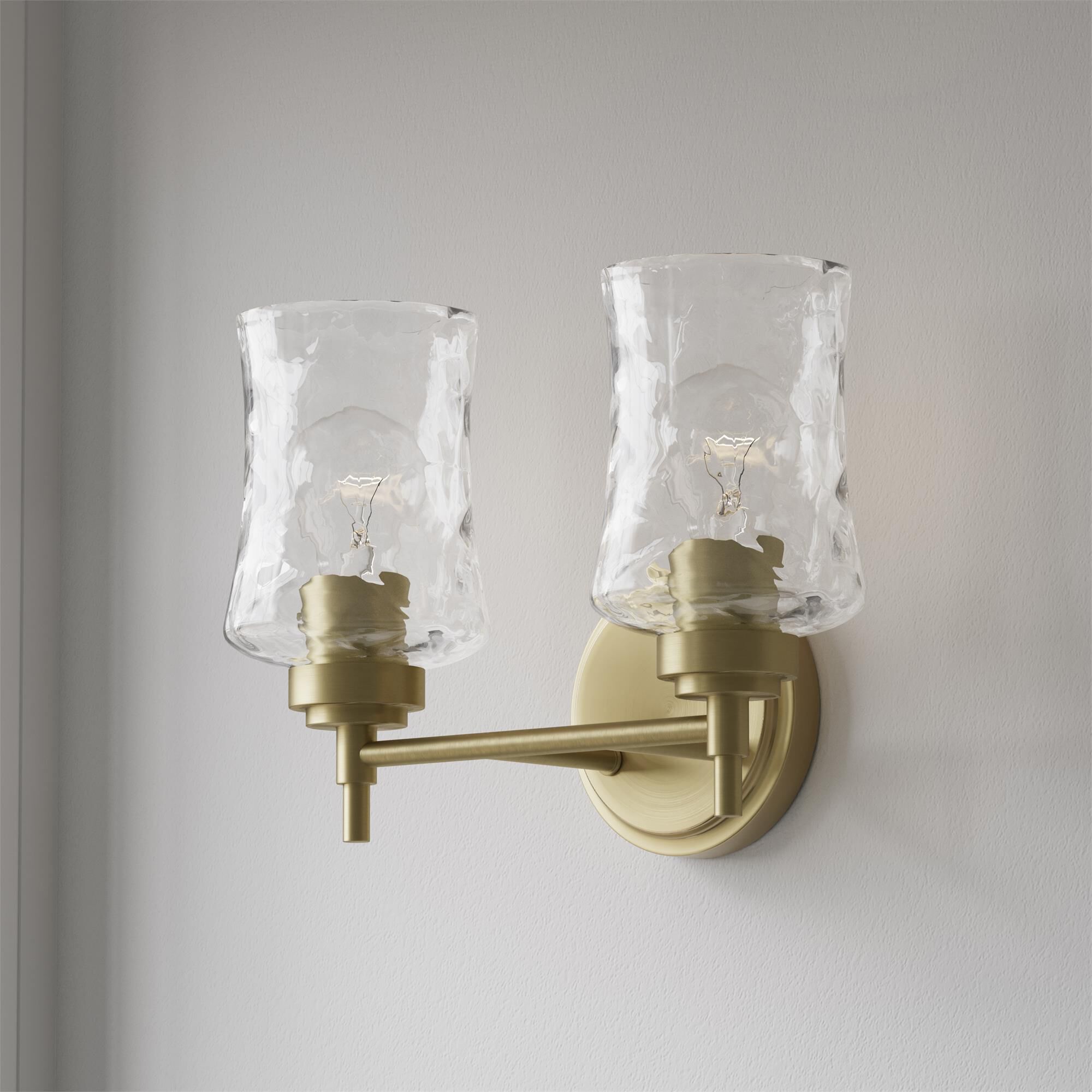 Shown in Vintage Brass finish and Clear Stone Water glass