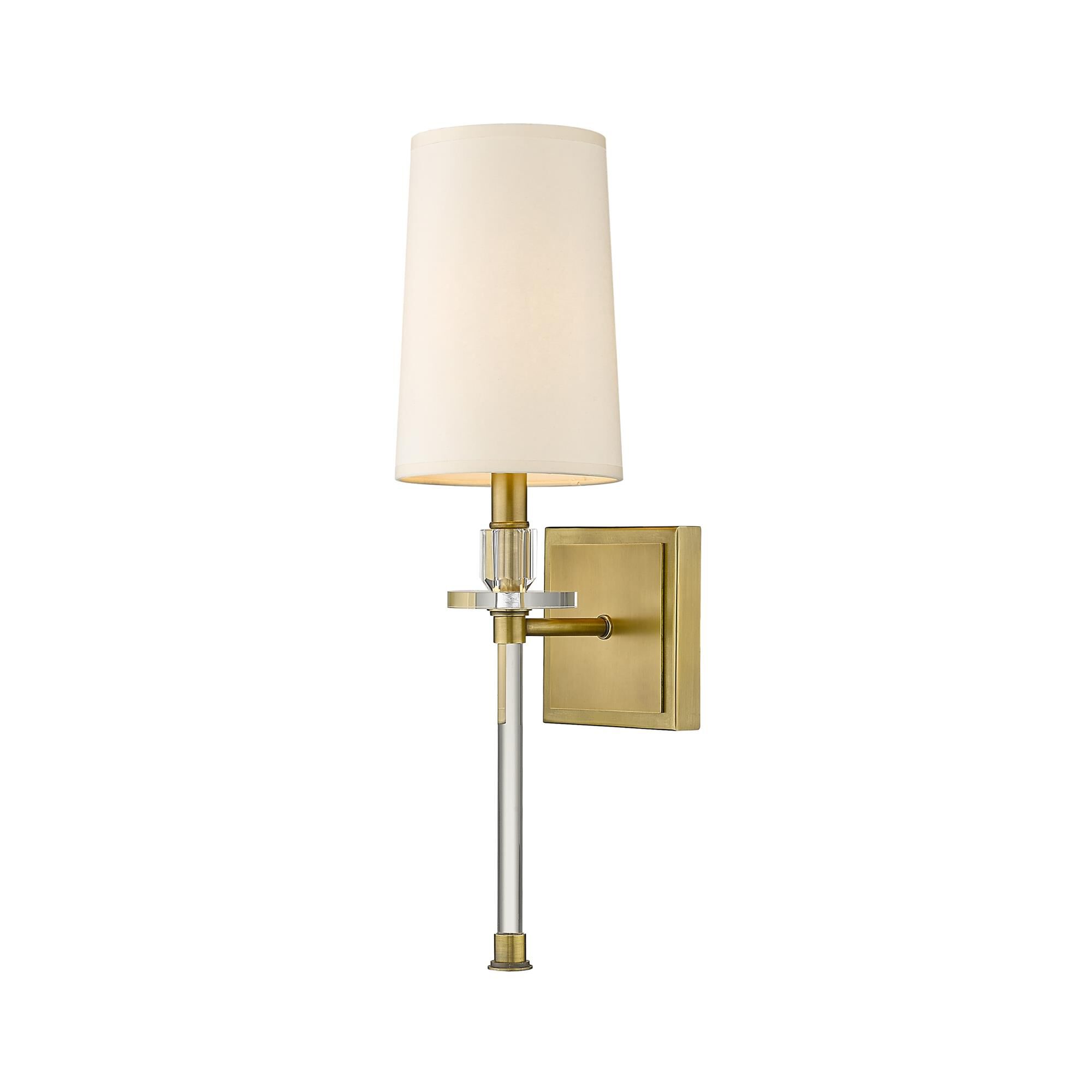 Shown in Rubbed Brass finish and Parchment Paper glass and Parchment Paper shade