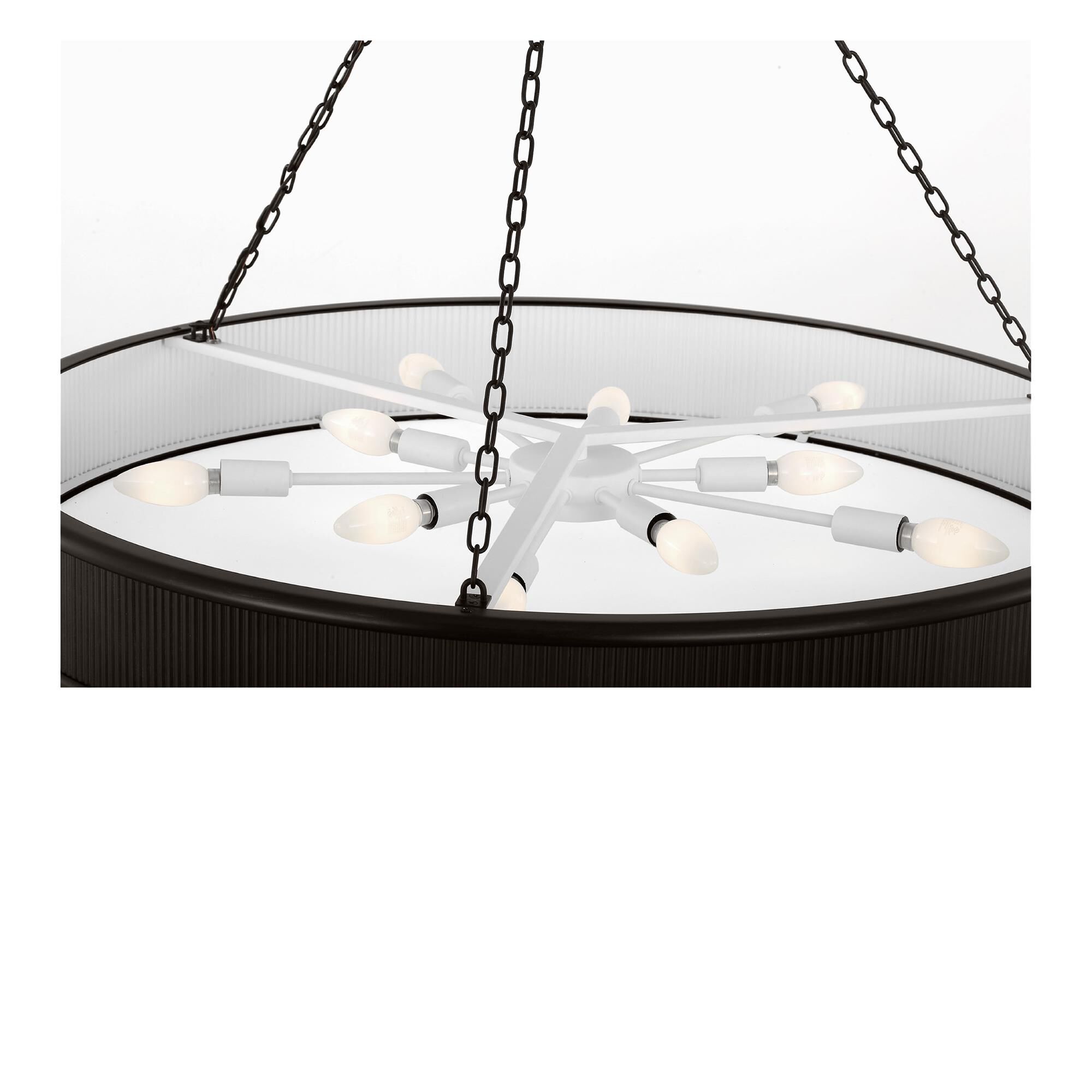 Shown in Aged Iron finish and Silk Screen White Inside, Clear Outside shade