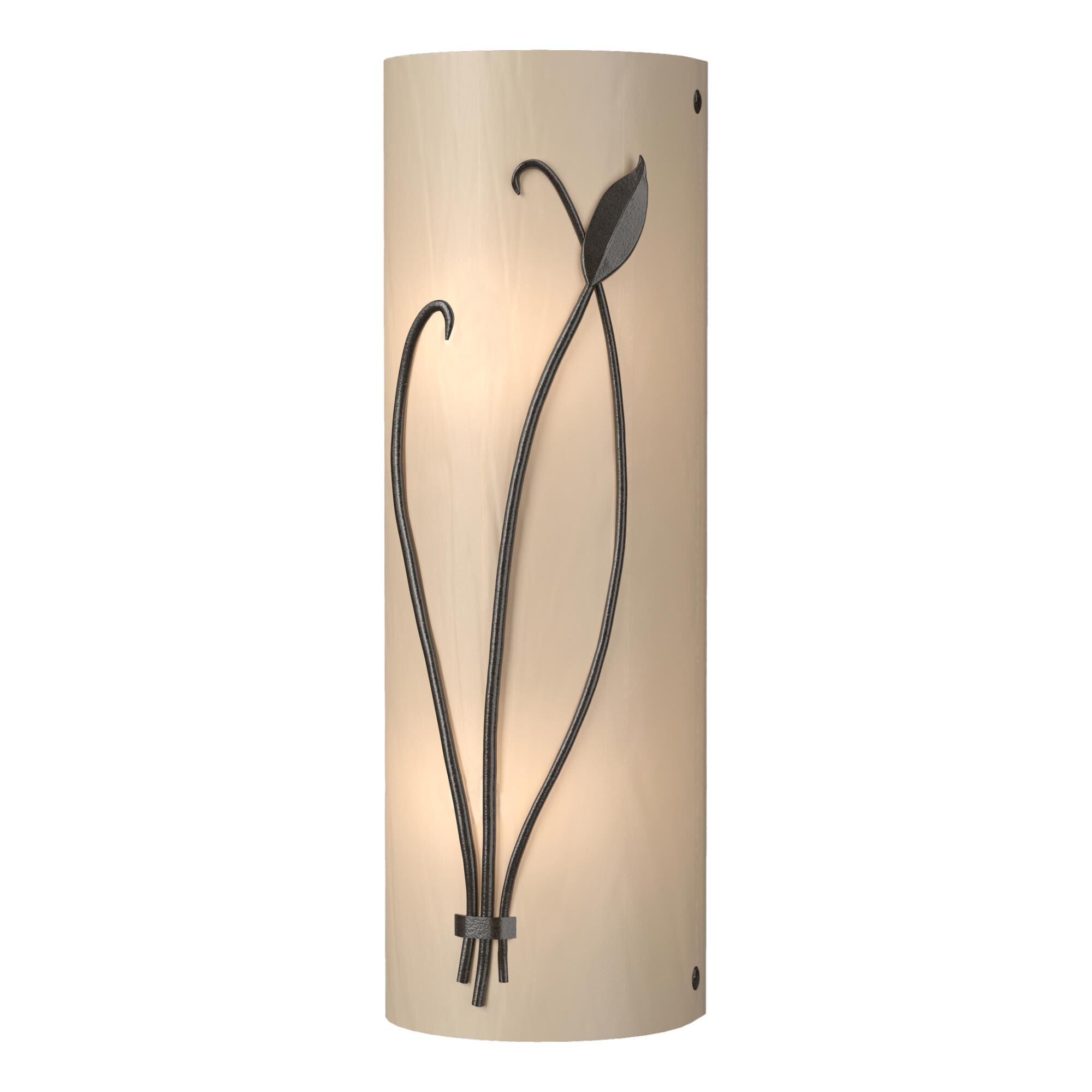 Shown in Oil Rubbed Bronze finish and White Art glass and Left Orientation accent
