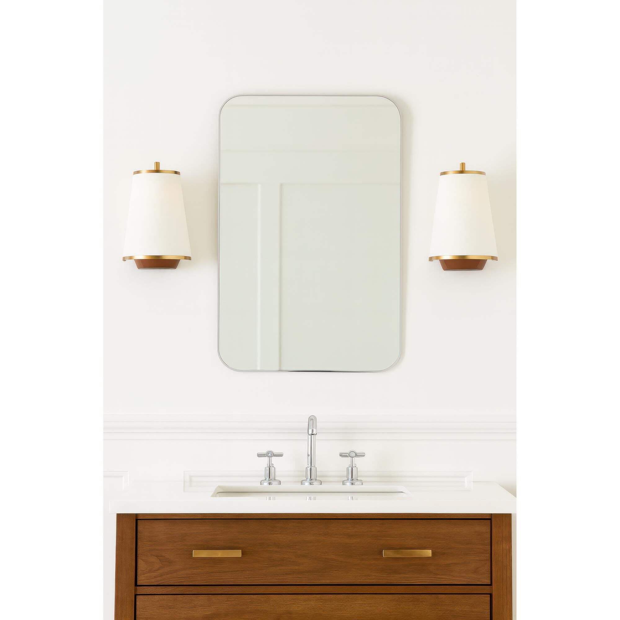 Shown in Brass, Natural and Brown finish and Off-White Linen shade