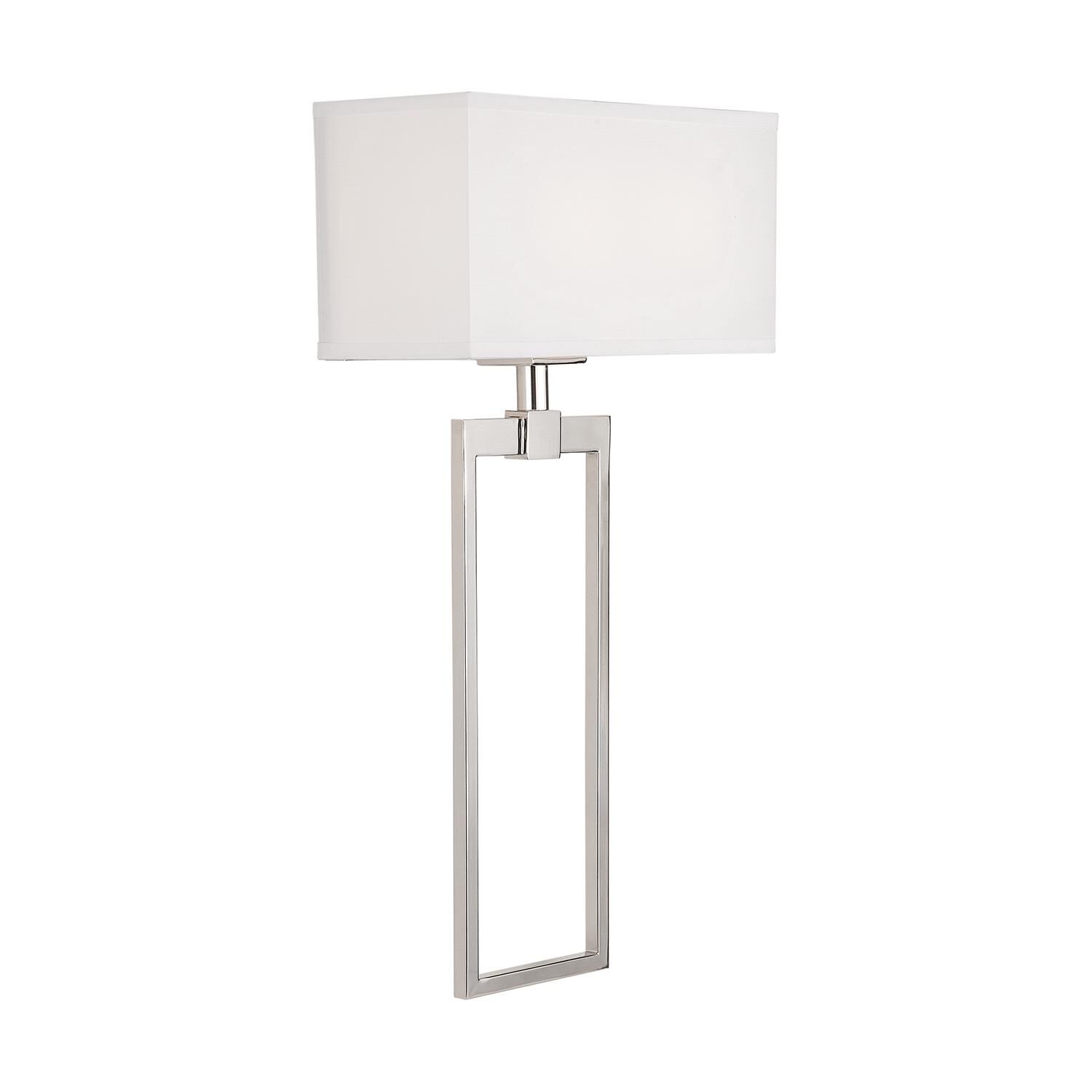 Shown in Polished Nickel finish and White Fabric Bolt-On shade