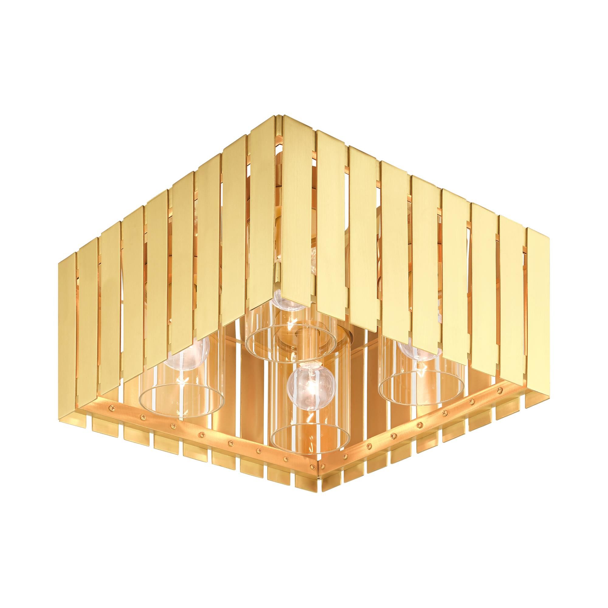 Shown in Satin Brass finish and Clear glass and Clear Glass shade