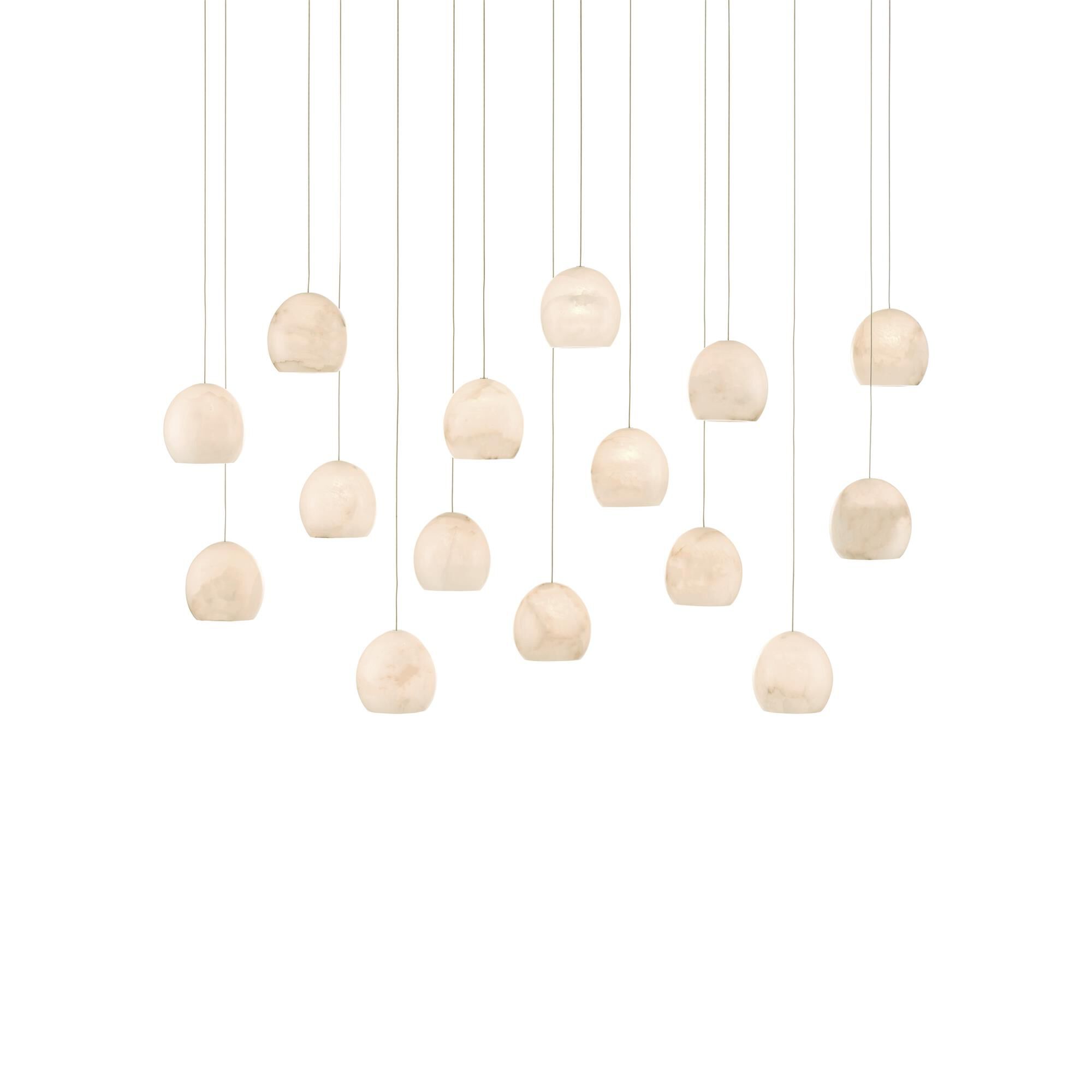 Shown in Natural/Painted Silver finish and Alabaster/White Marble shade