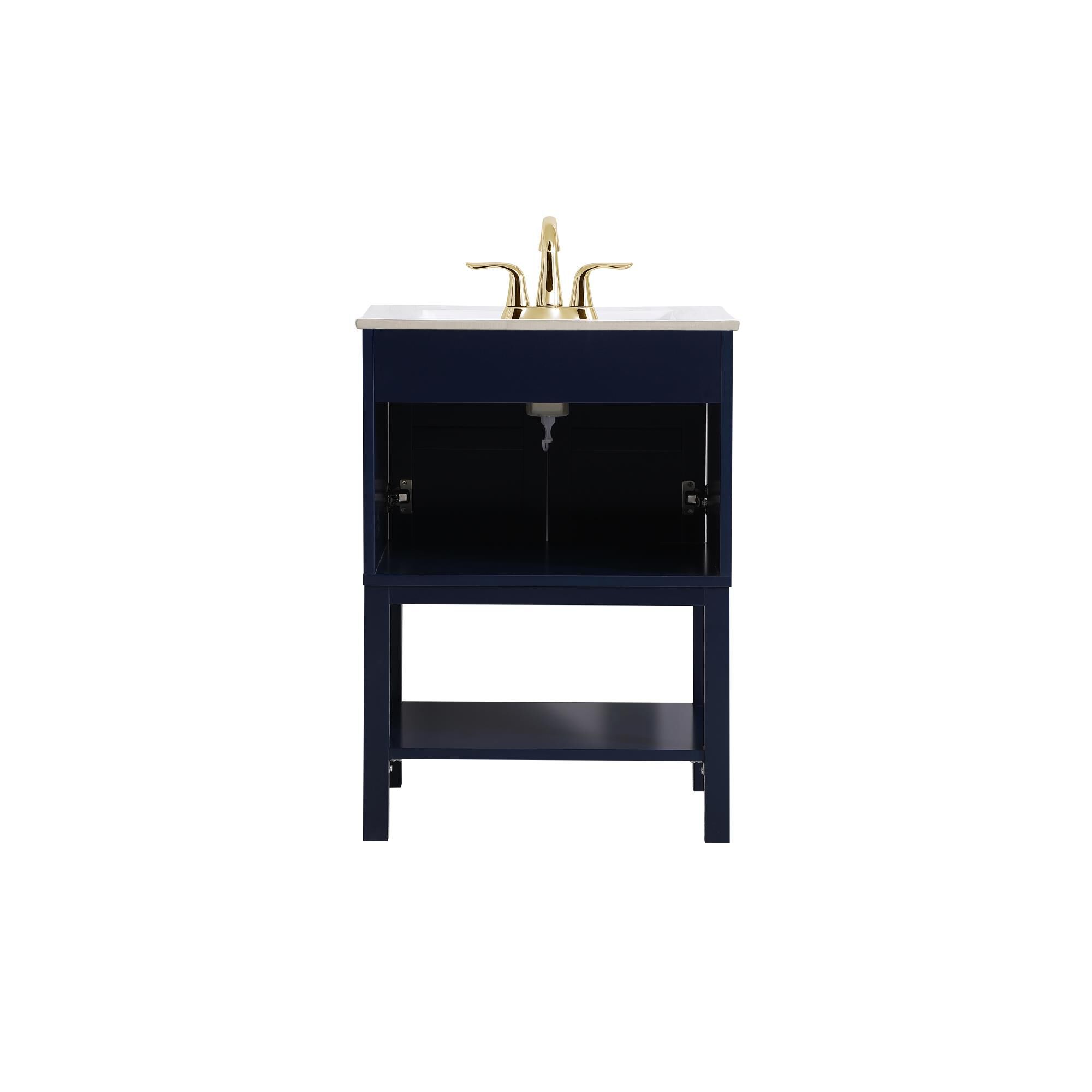 Shown in Blue And Gold With White Porcelain finish