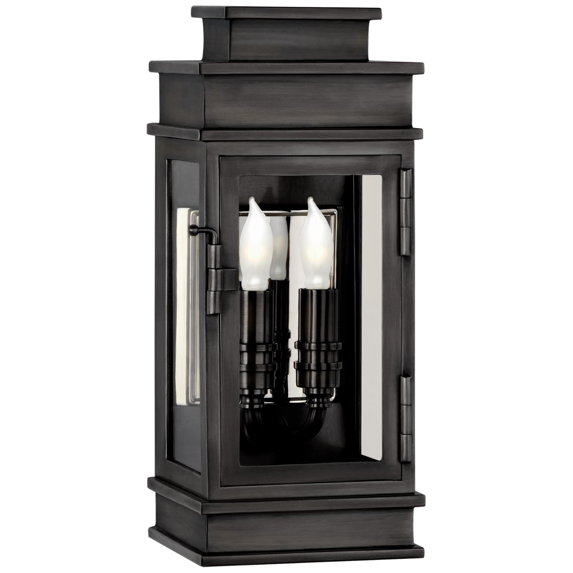 Shown in Bronze finish and Clear glass
