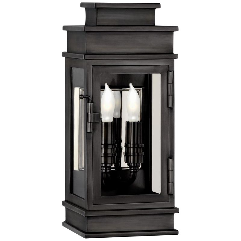 Chapman & Myers Linear Lantern 12 Inch Tall 2 Light Outdoor Wall Light by Visual Comfort Signature Collection
