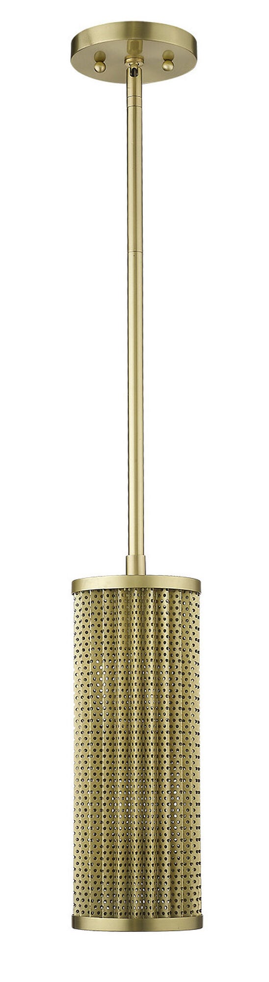 Shown in Gold finish and Gold glass and Gold Metal Cylindrical Shaped shade