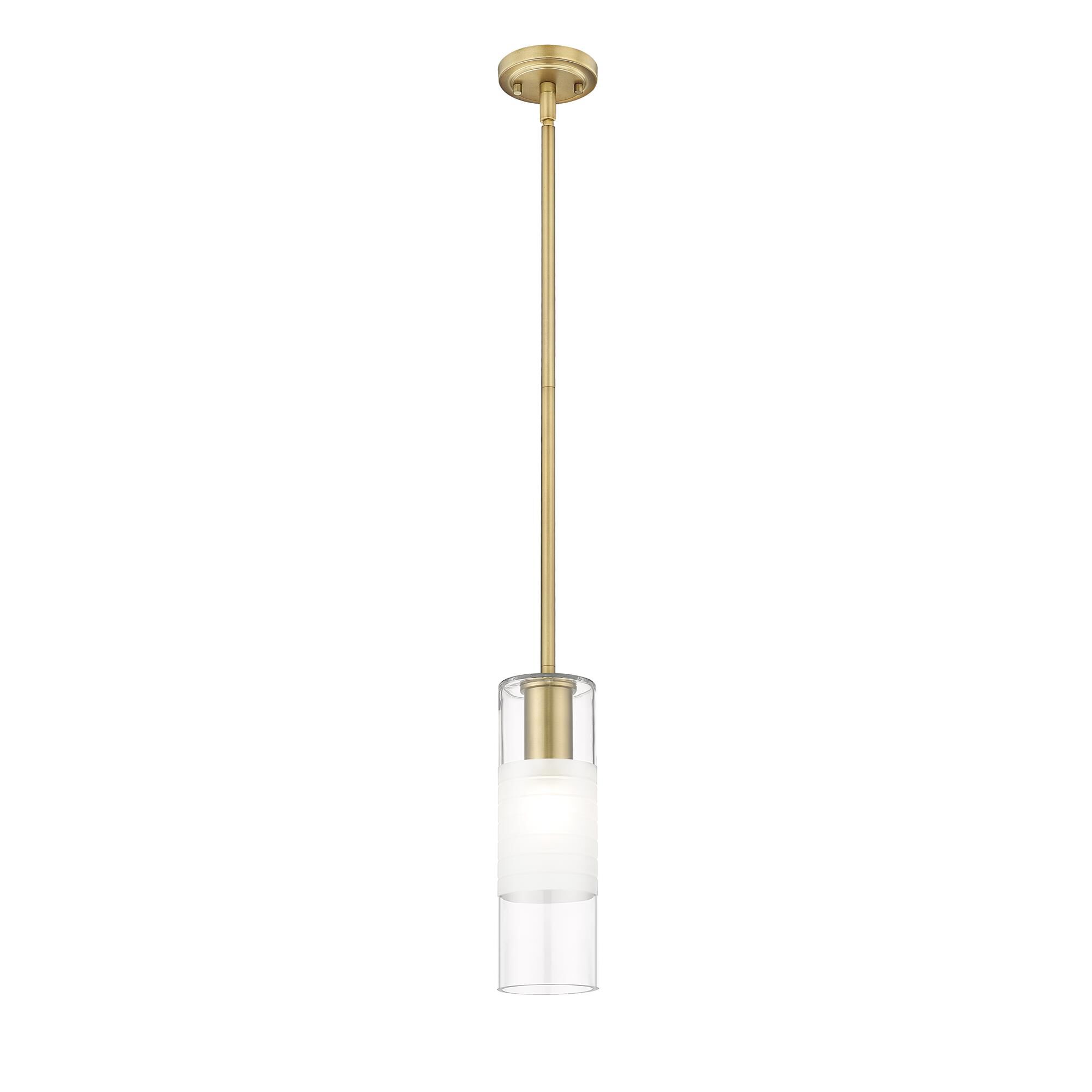 Shown in Modern Gold finish and Clear+frosted glass and Clear+frosted shade