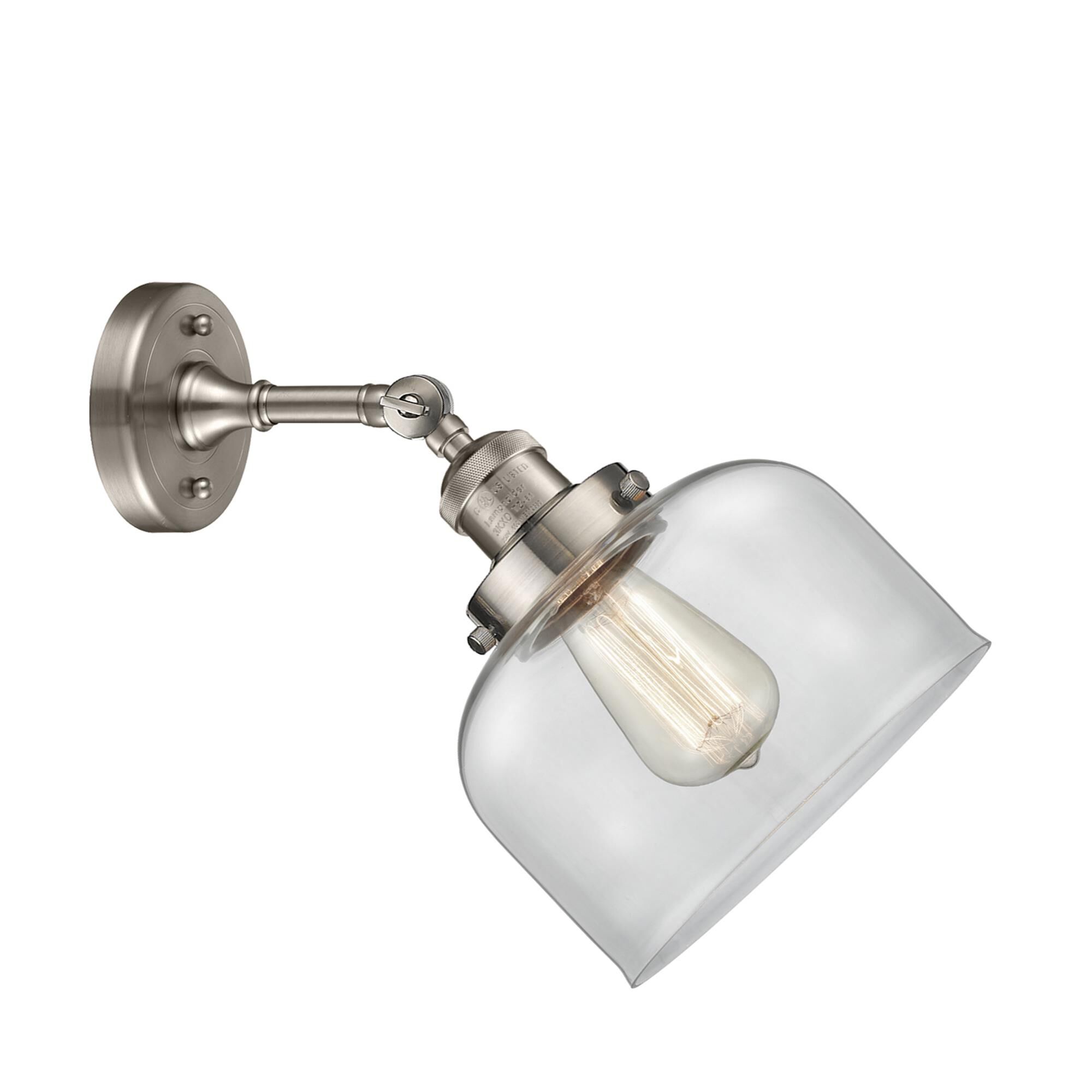 Shown in Brushed Satin Nickel finish and Clear glass and None accent