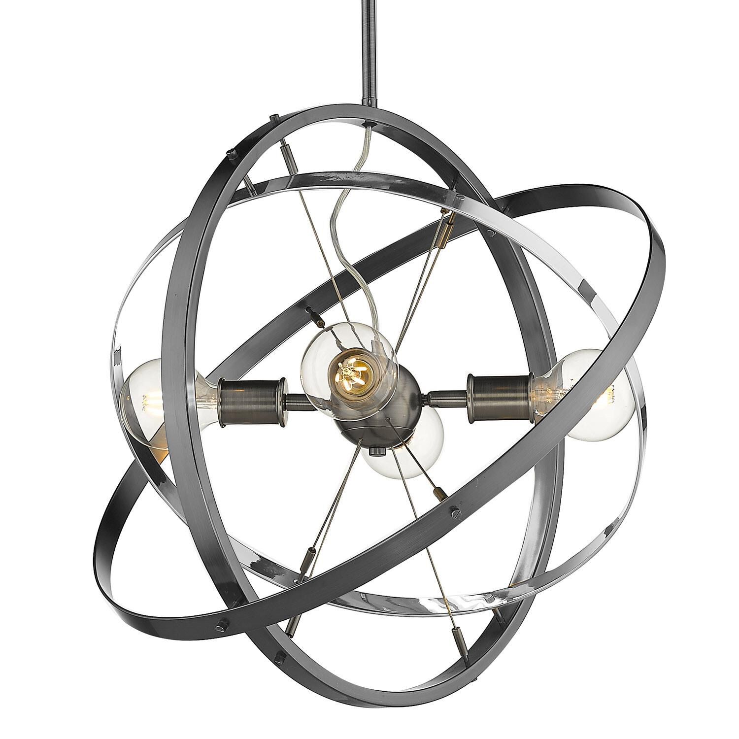Atom 22 Inch 4 Light Mini Chandelier by Golden Lighting
