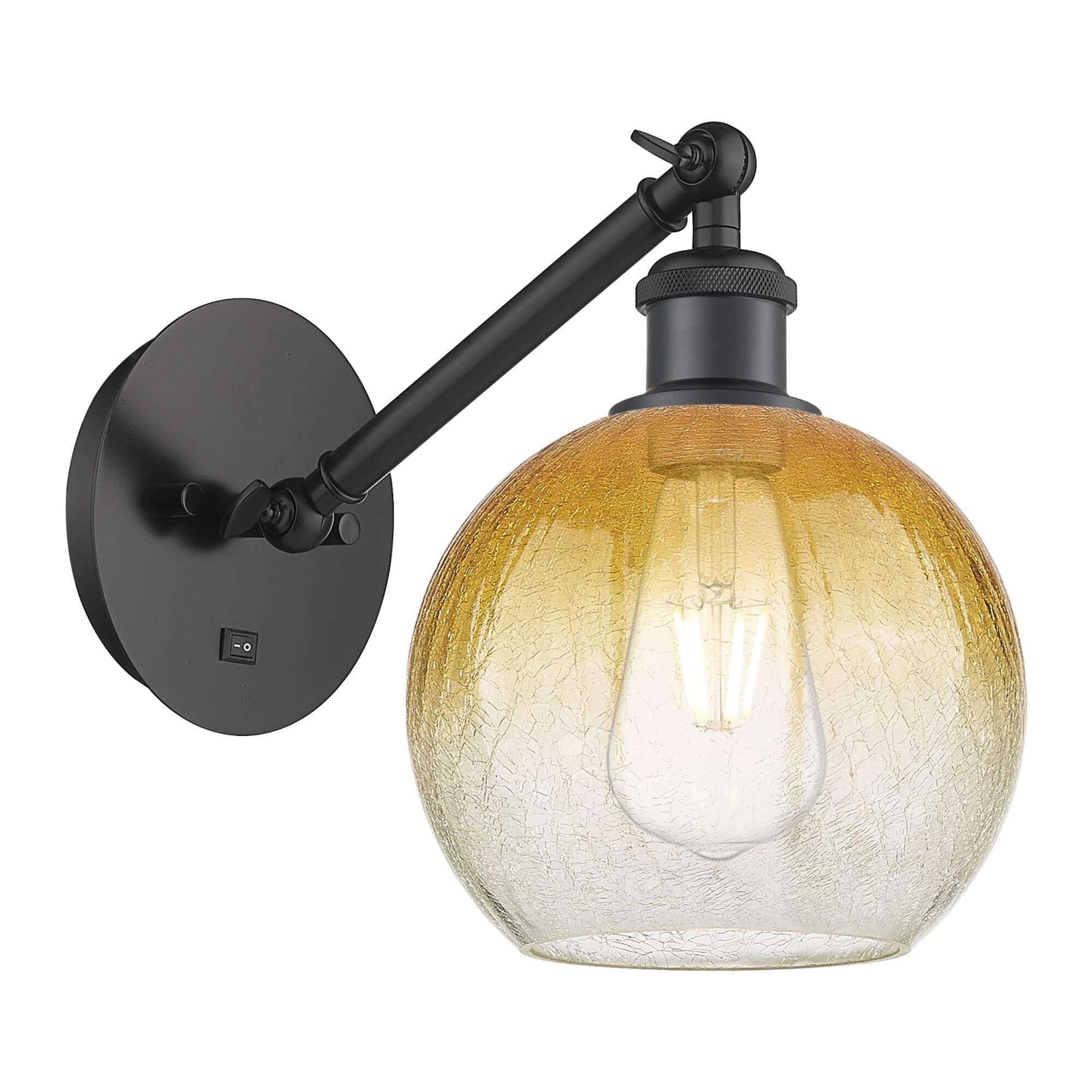 Shown in Matte Black finish and Amber glass