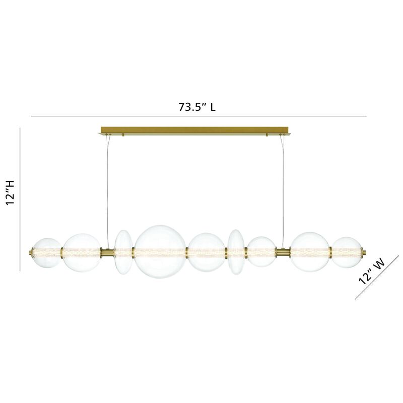 Atomo Large Linear Chandelier by Eurofase Lighting