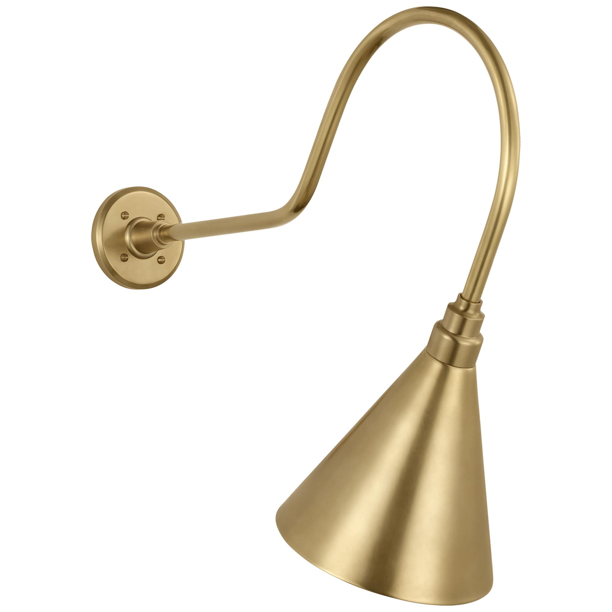 Shown in Hand-Rubbed Antique Brass finish and Gold shade