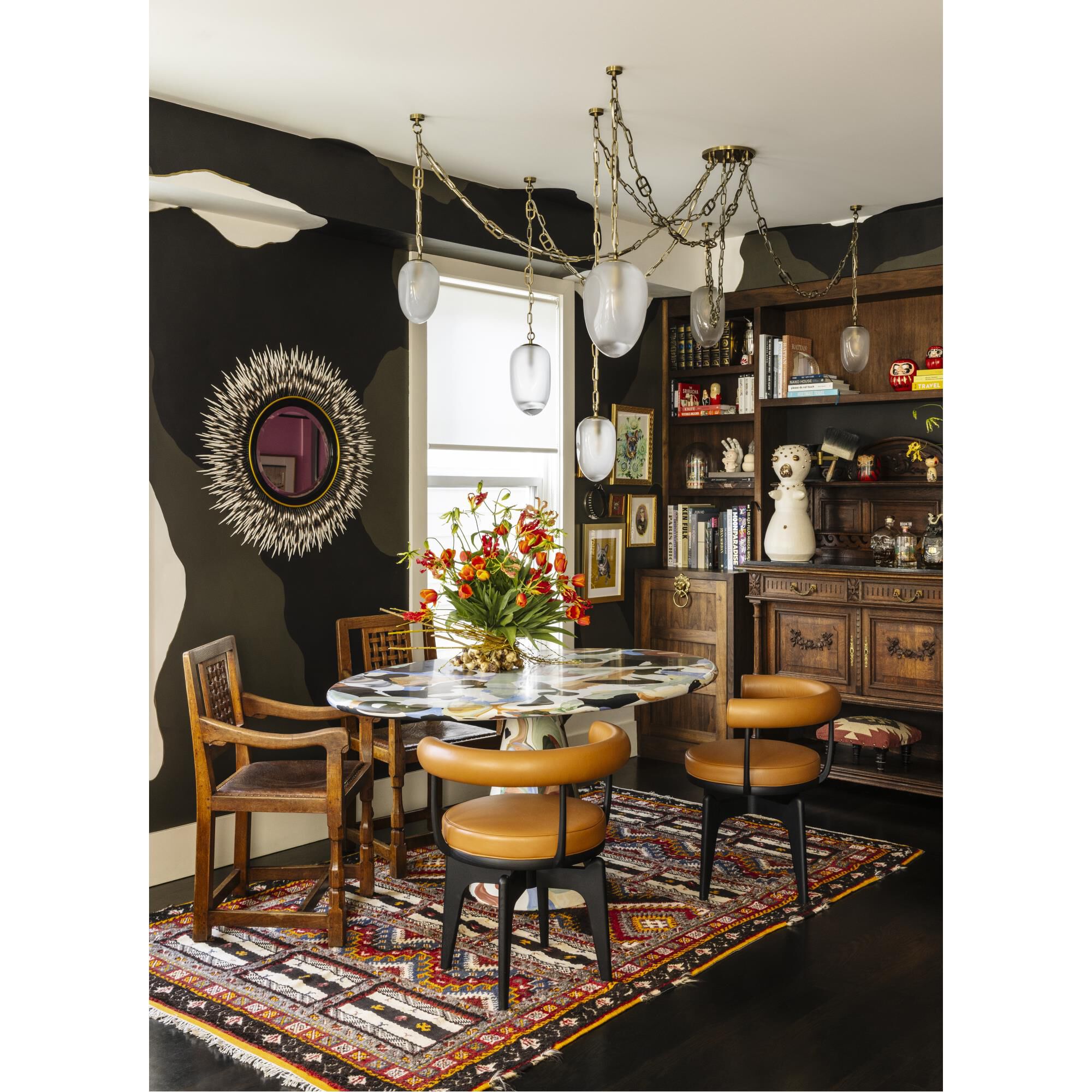 Shown in Vintage Brass finish and Clear Etched Inside glass