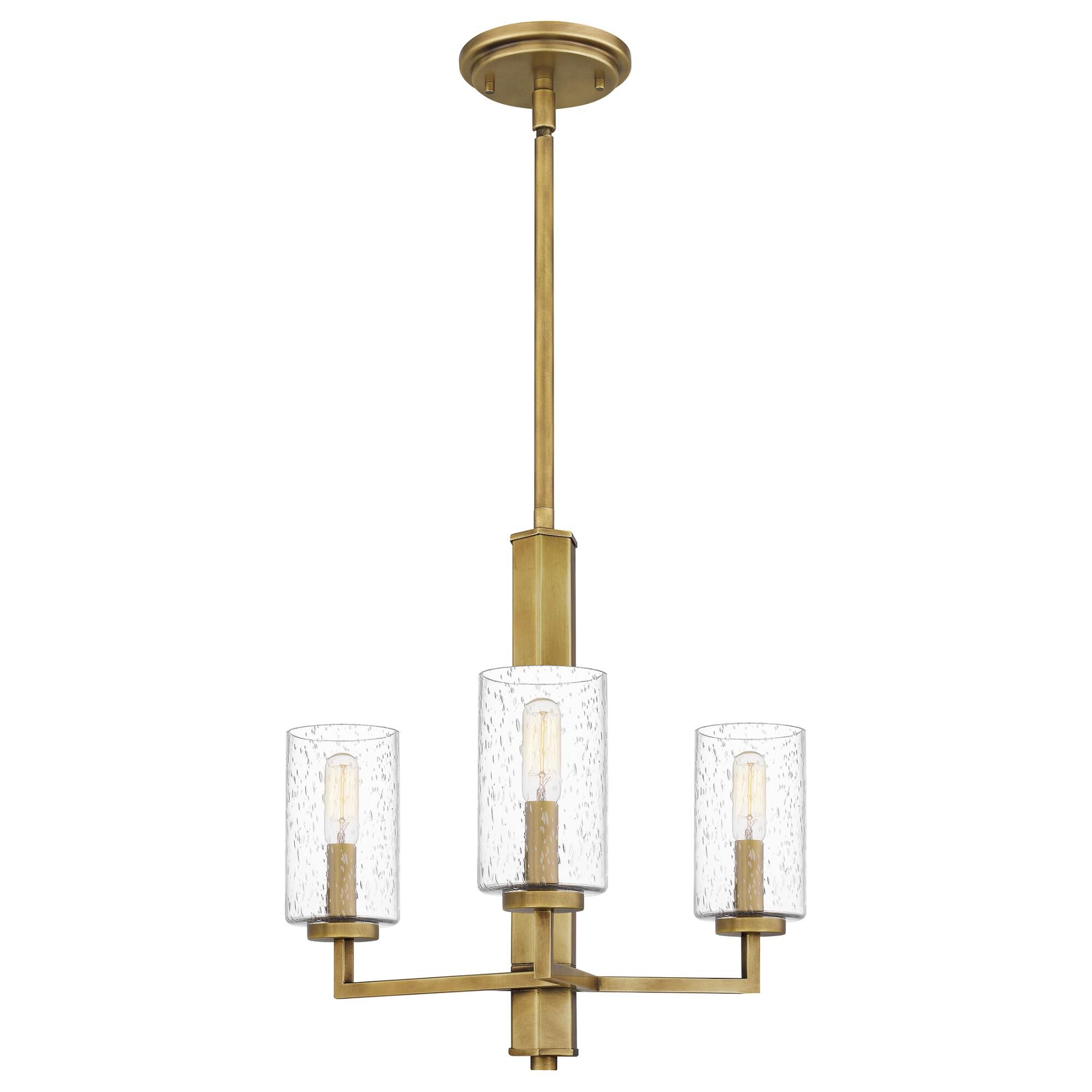Sunburst 18 Inch 3 Light Mini Chandelier by Quoizel