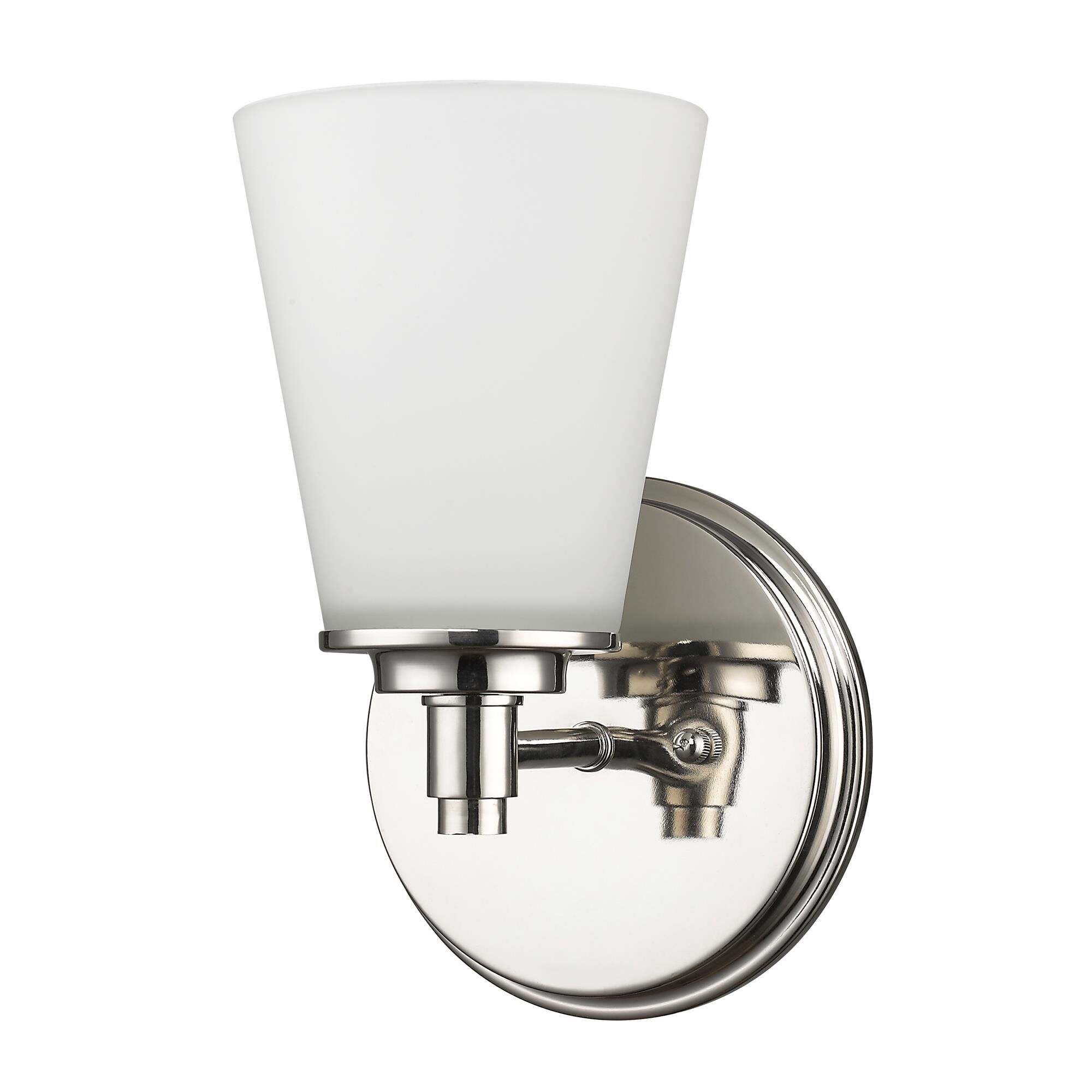 Shown in Polished Nickel finish and White glass and Etched White Cones Shaped Glass shade