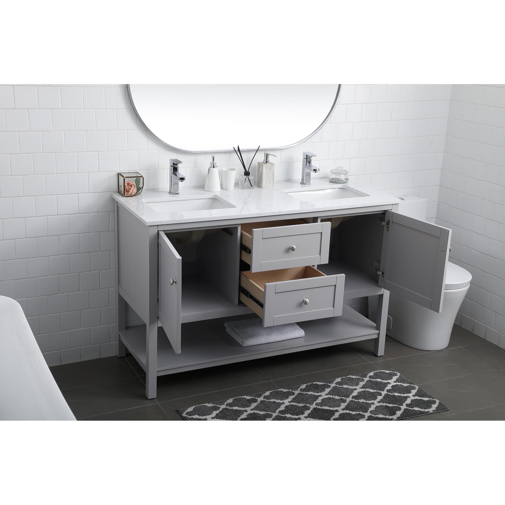 Heath 54 Inch Bath Vanity by Elegant Decor