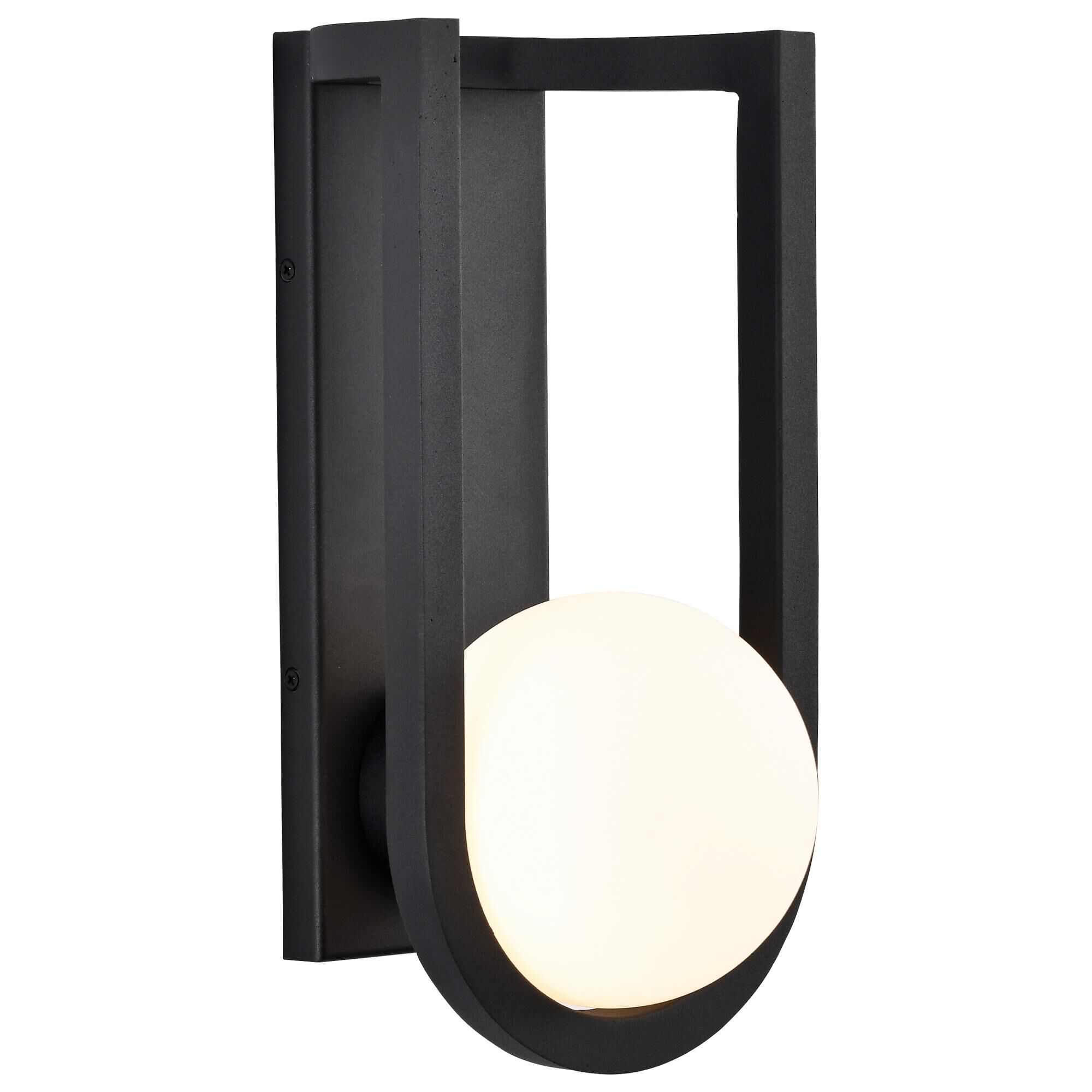 Shown in Matte Black finish and White Opal glass